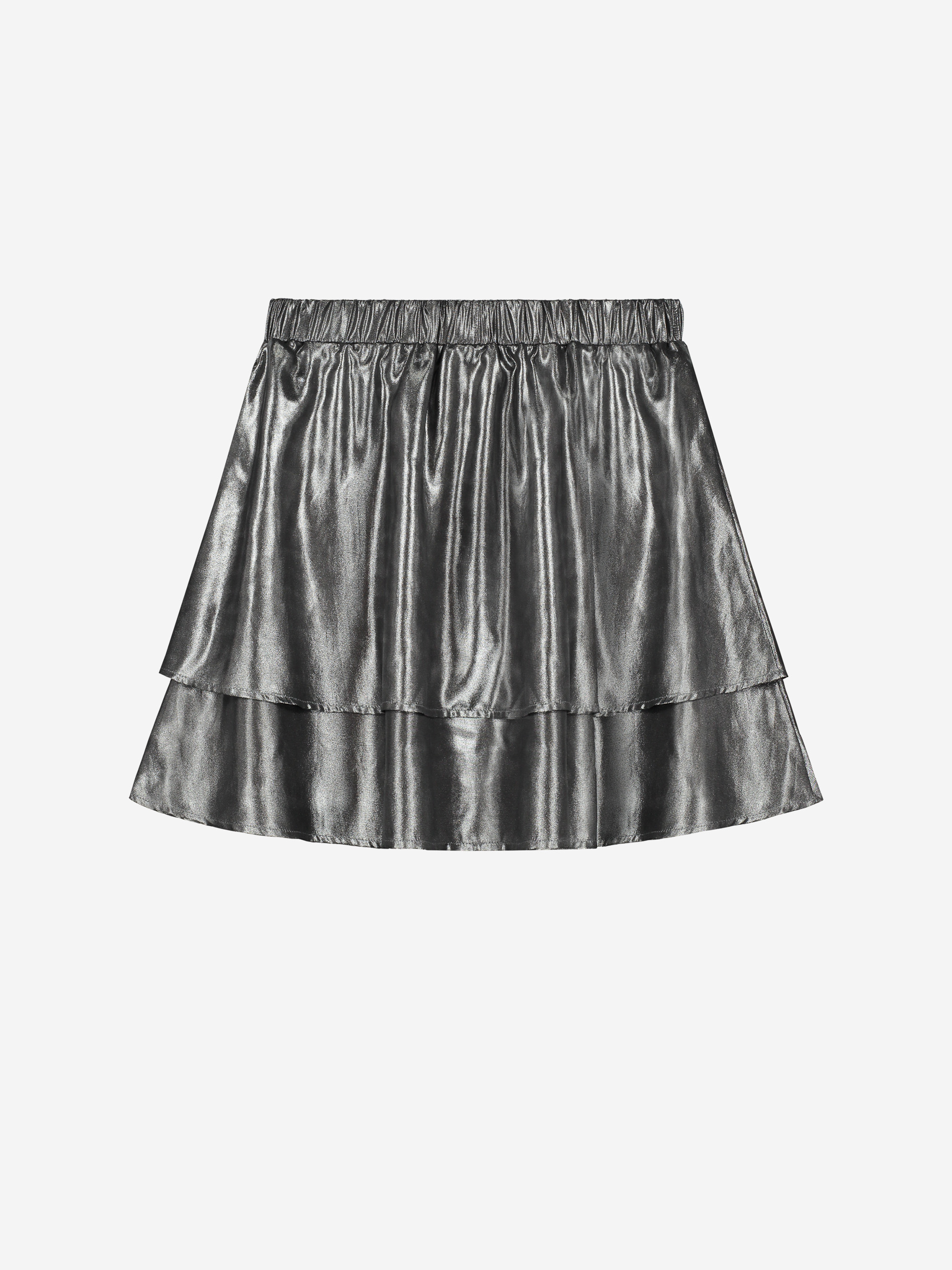 A-lijn rok met metallic look en elastische tailleband