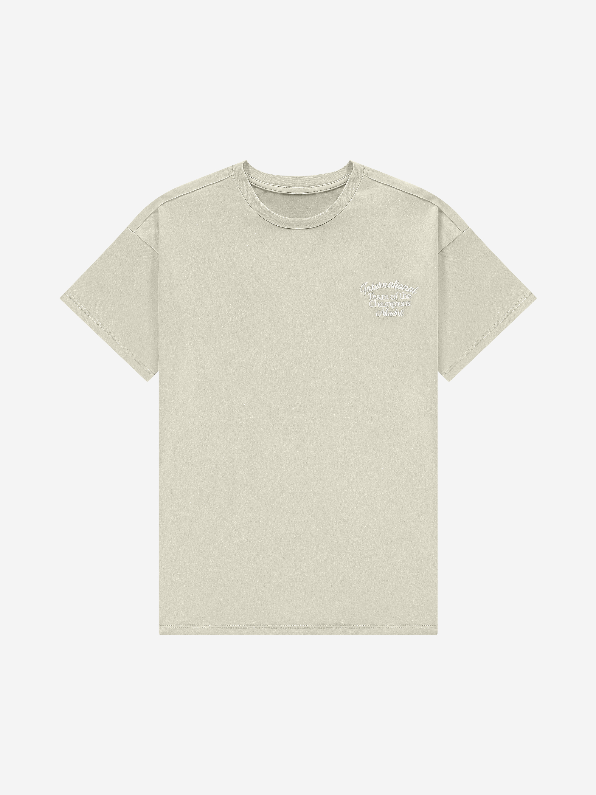 Loose-fitting T-shirt with embroidered text