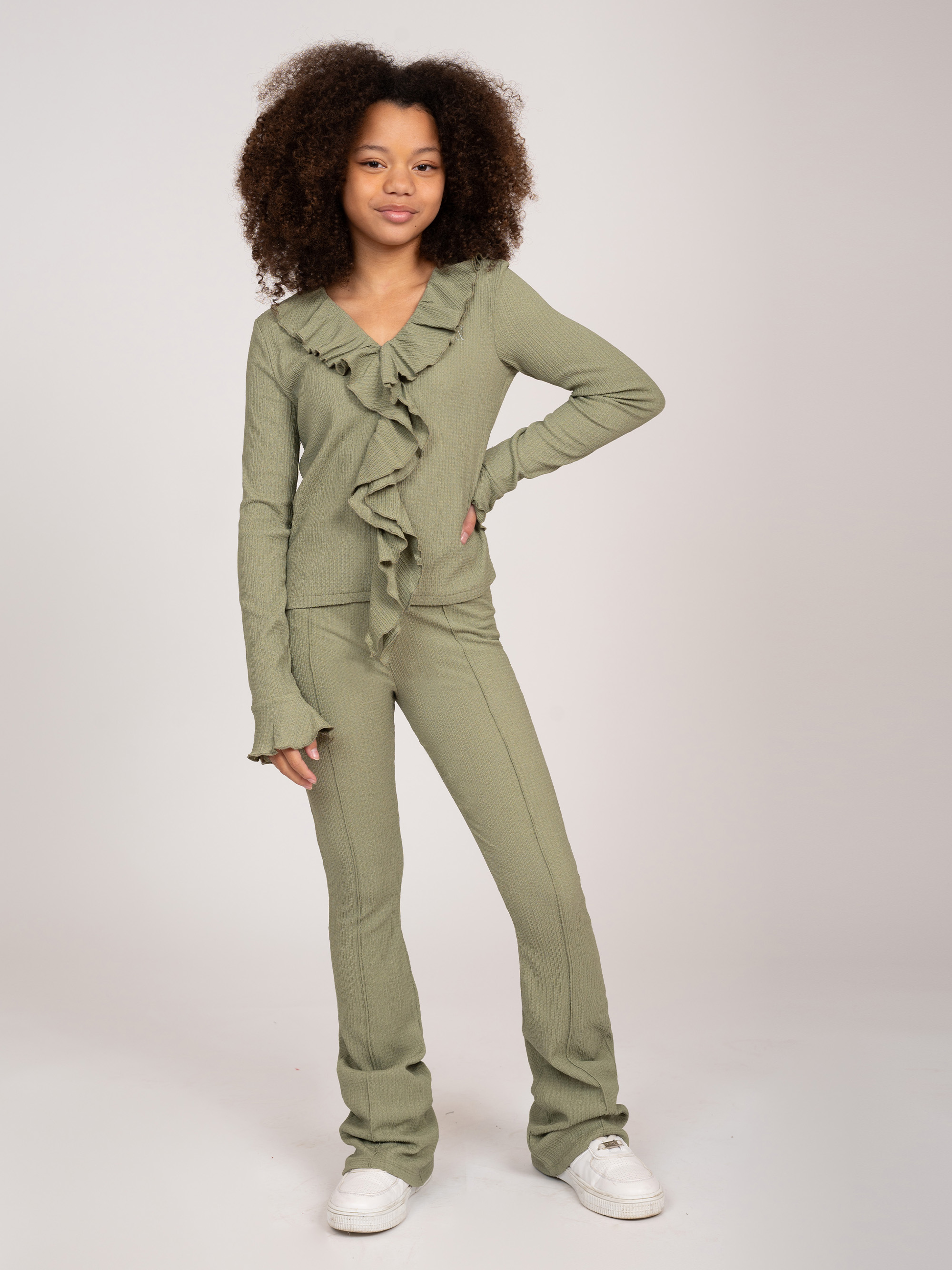 Mid rise flared broek