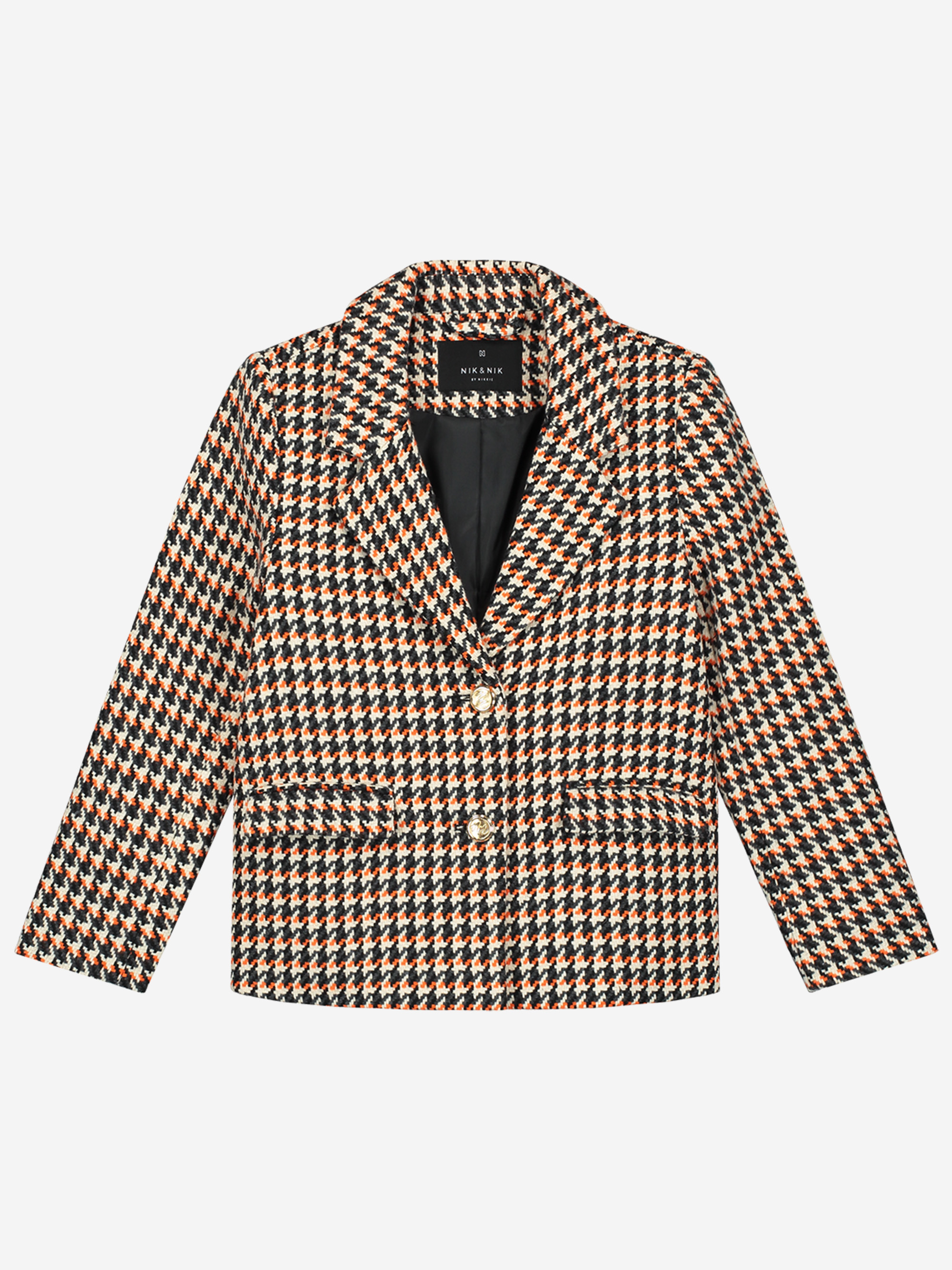 Blazer met pied-de-poule patroon