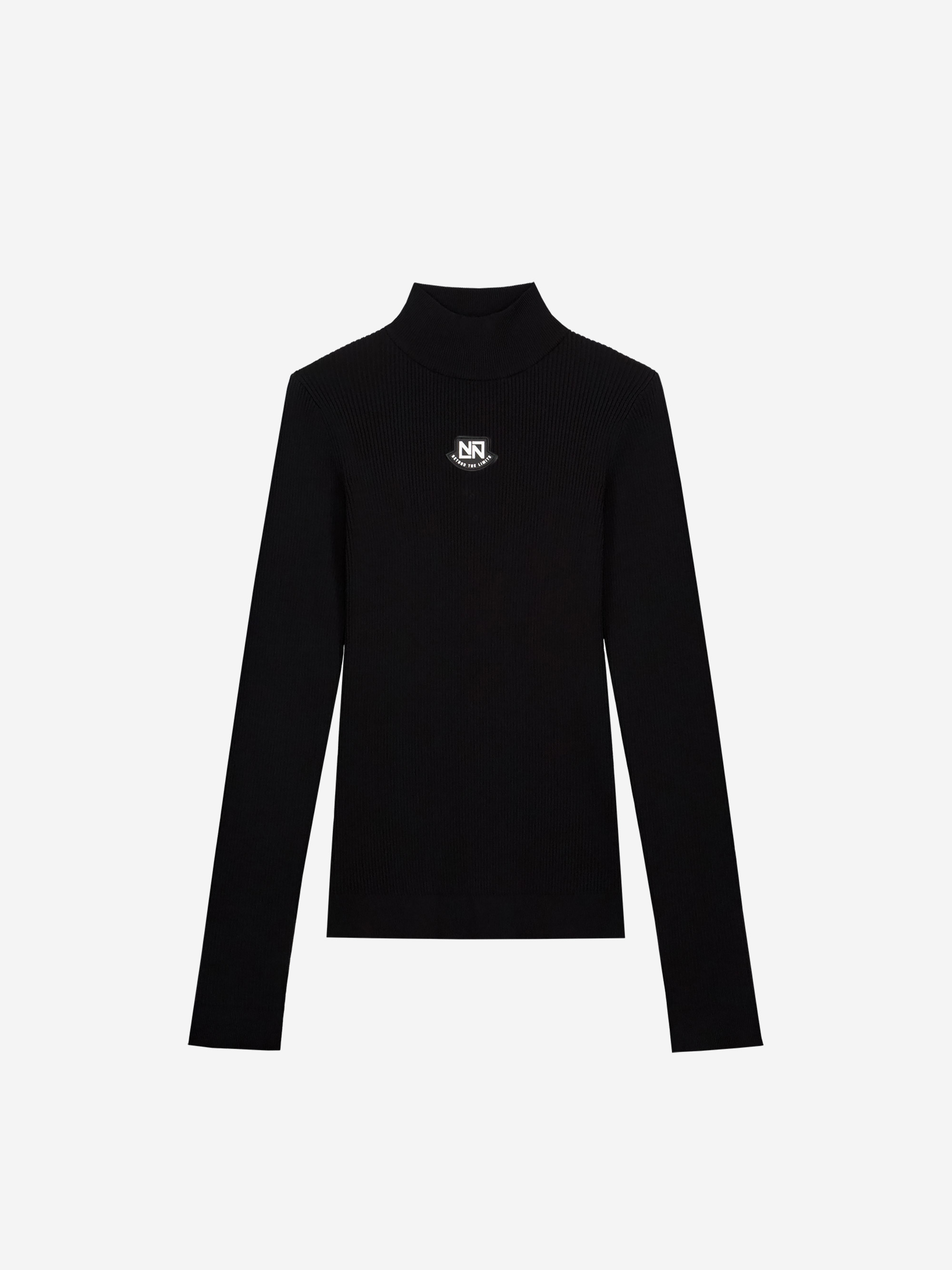 Geribbelde ski pully met col