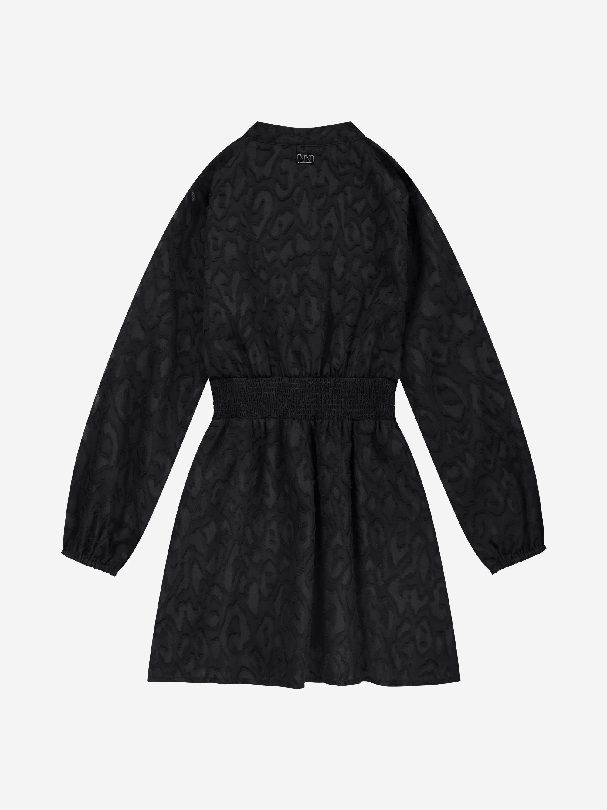 Korte jurk met bloemenprint en elastische tailleband