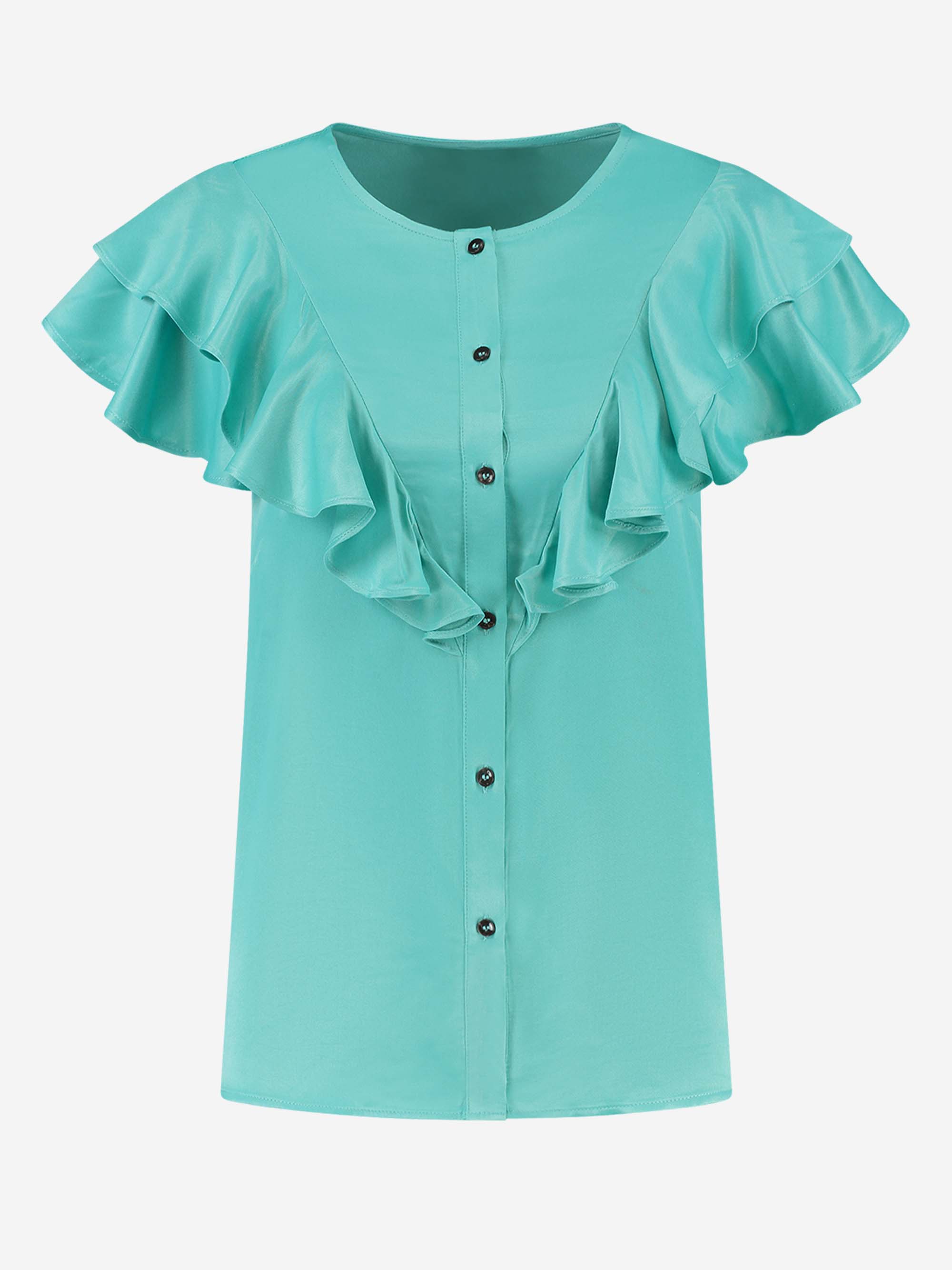 Satijn look blouse met ruches 