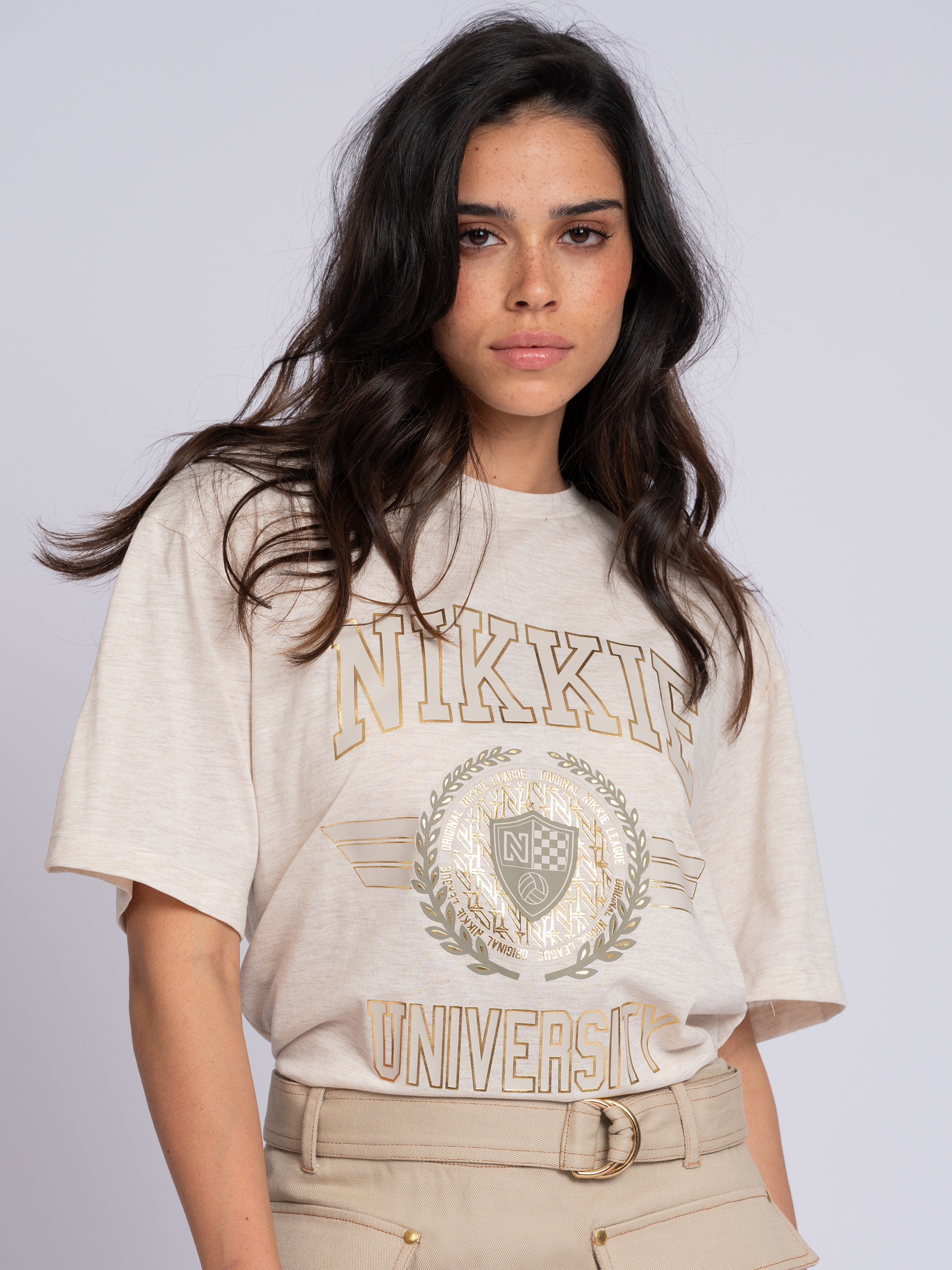 T-shirt with NIKKIE university print