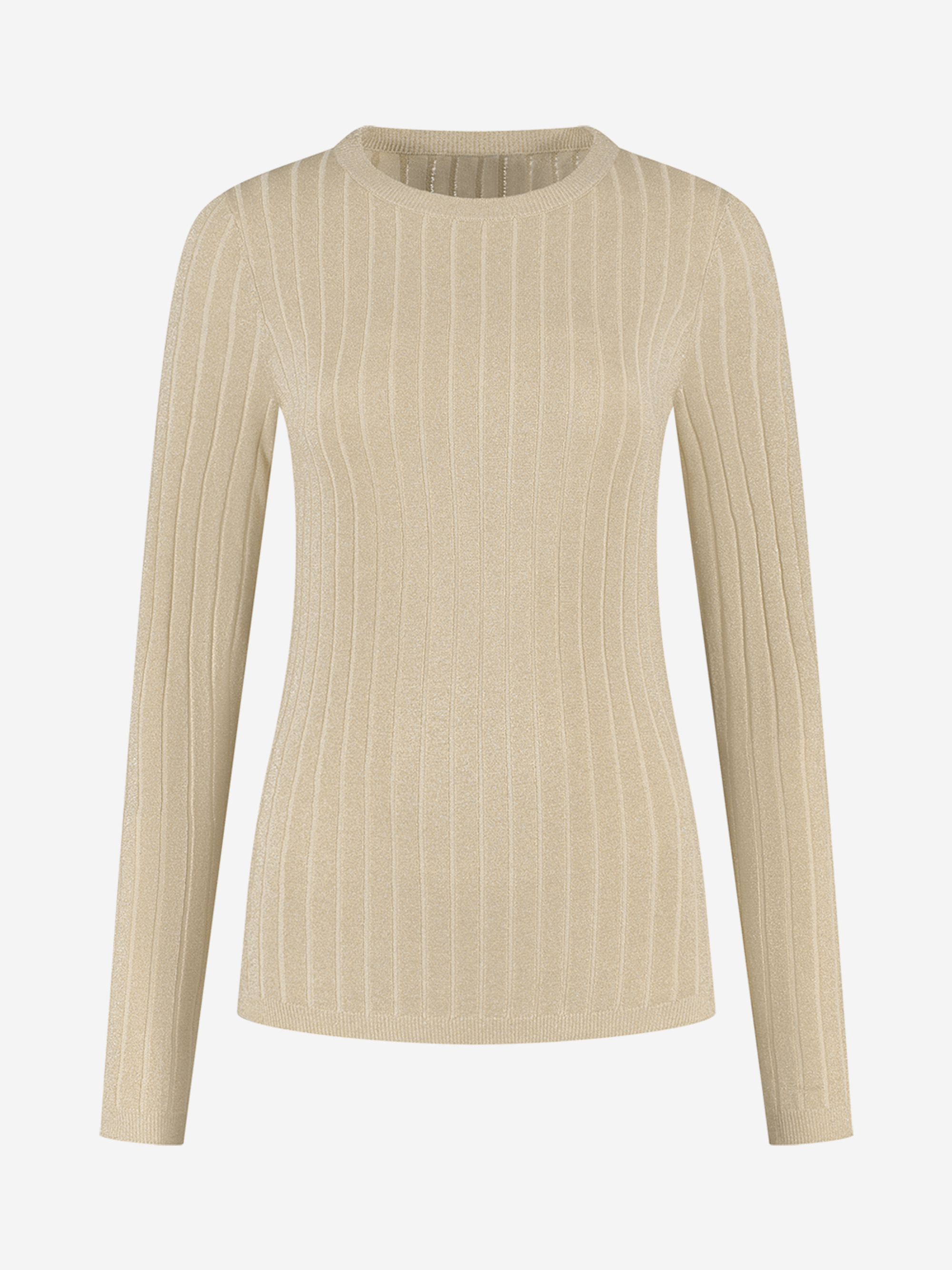 Geribbelde top met glitters
