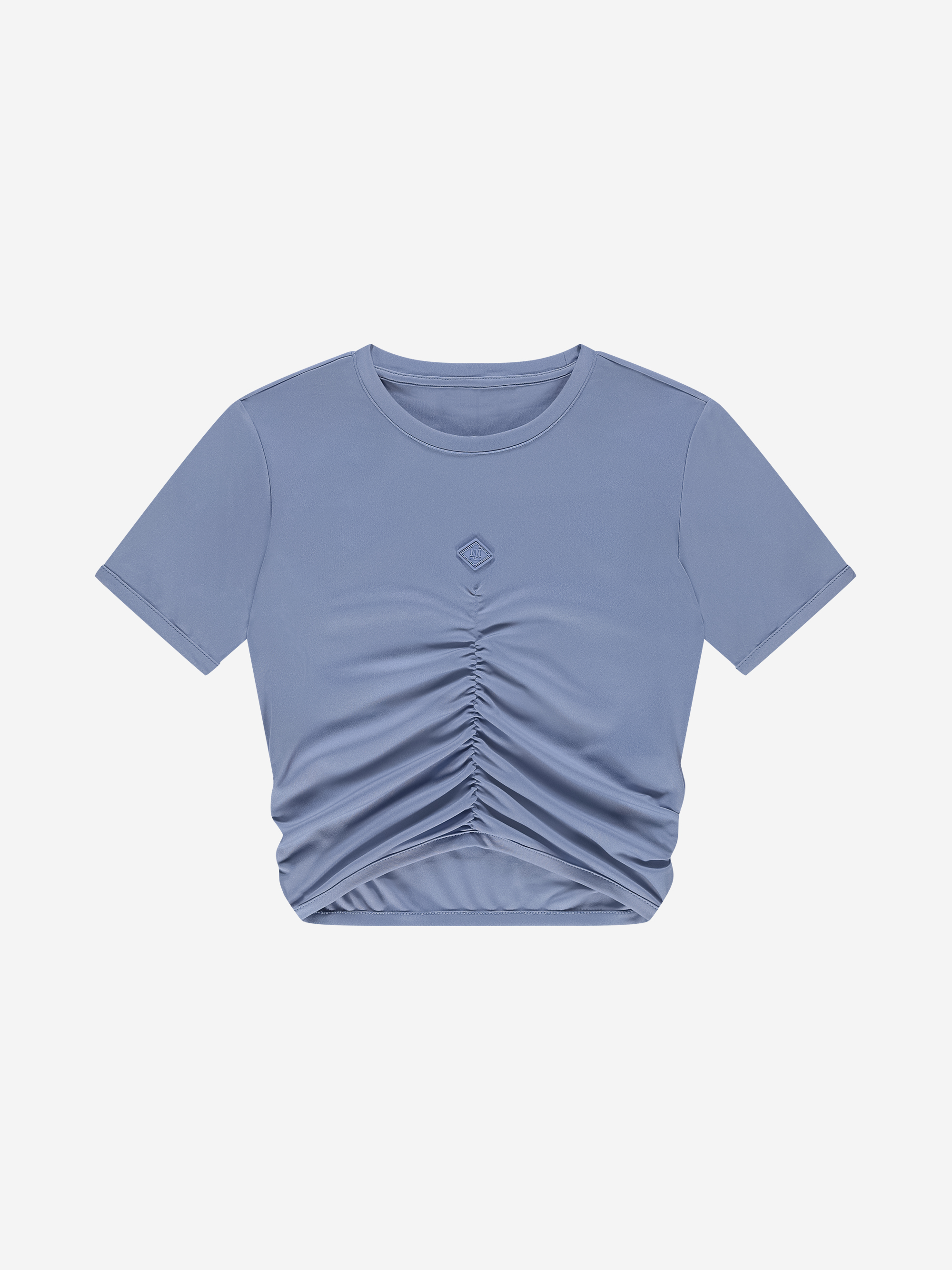 Cropped T-shirt met gedrapeerd detail