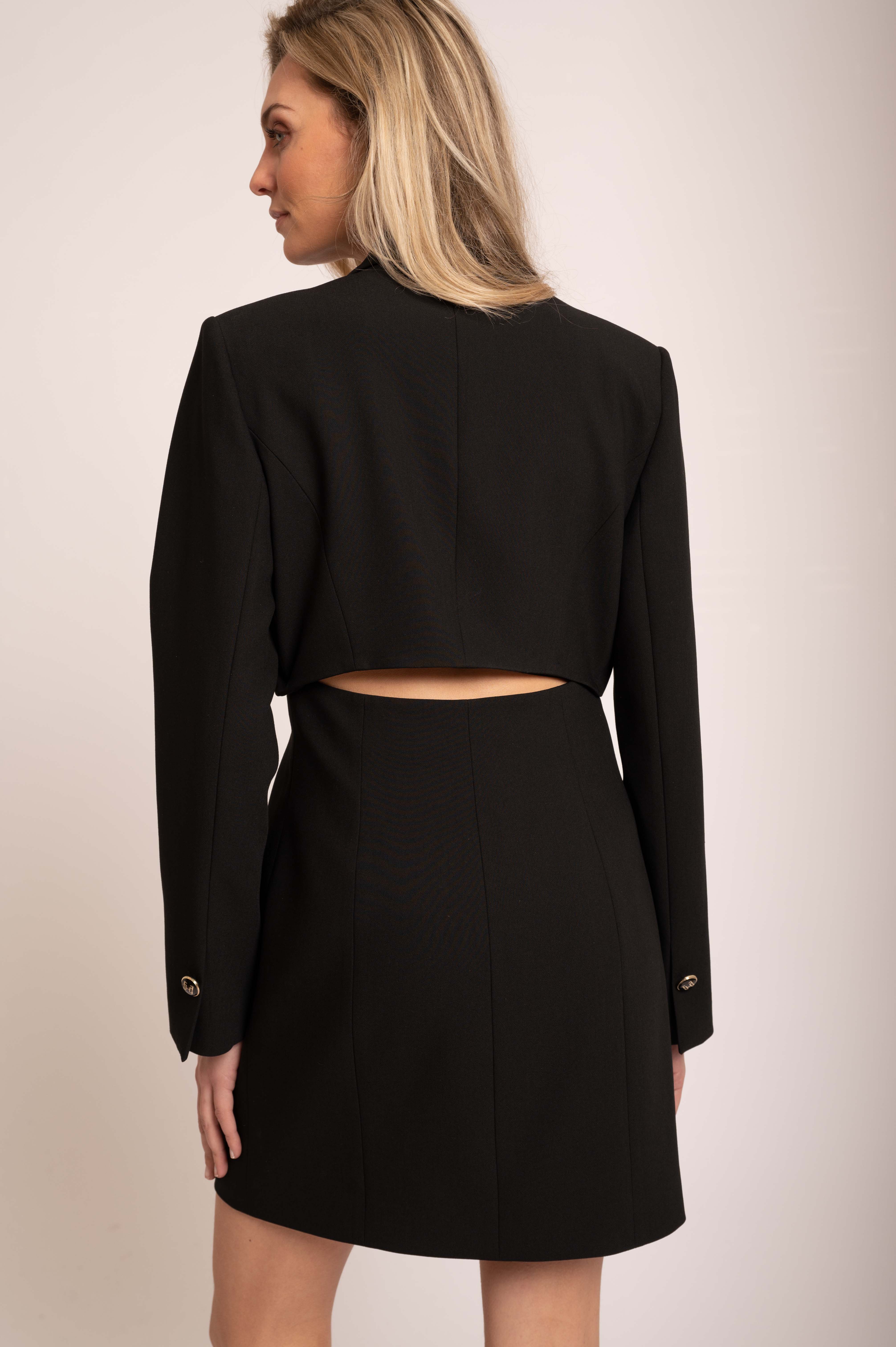 Blazer dress with open back