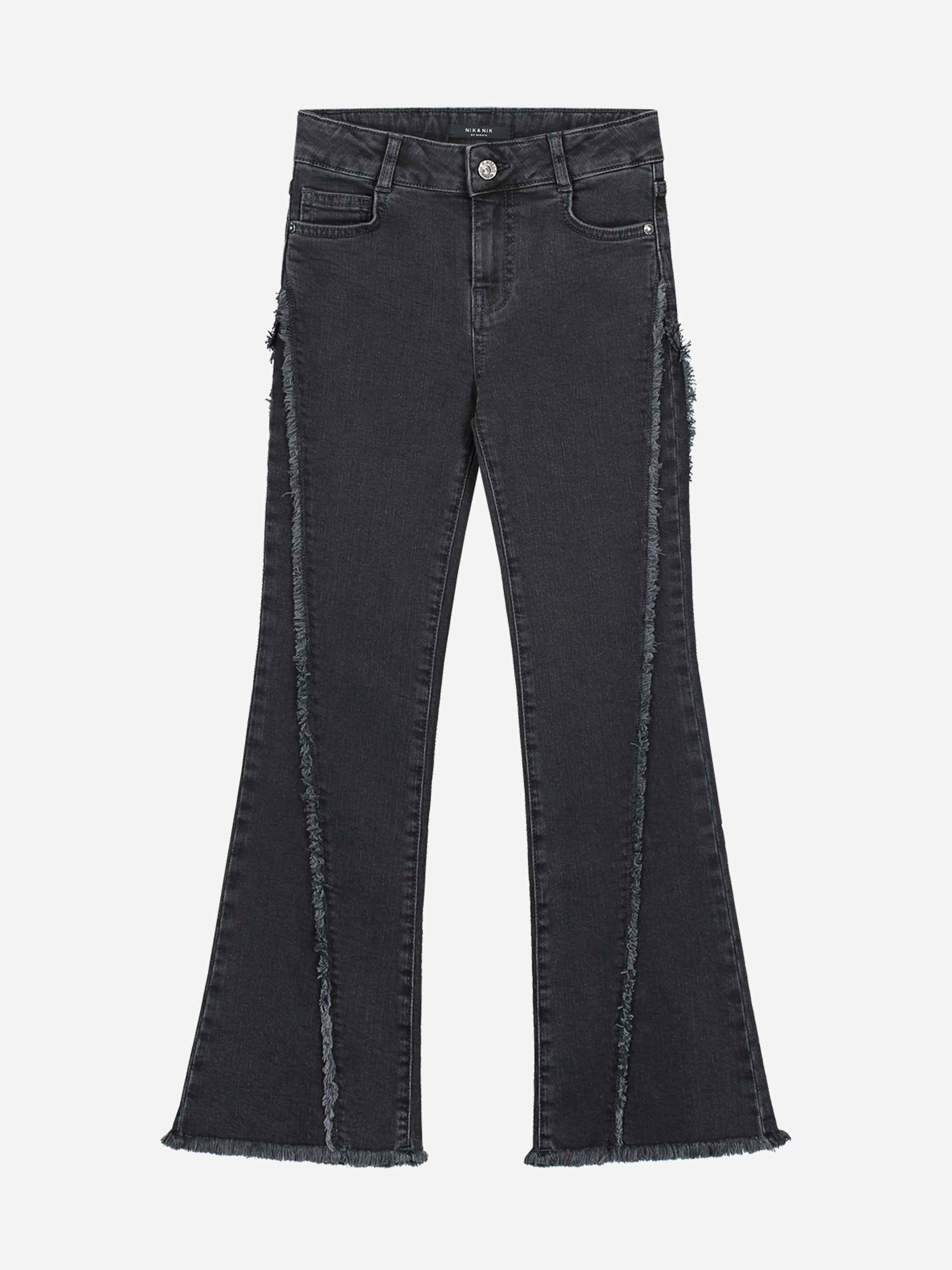 Jeans met rafels en rechte pijpen