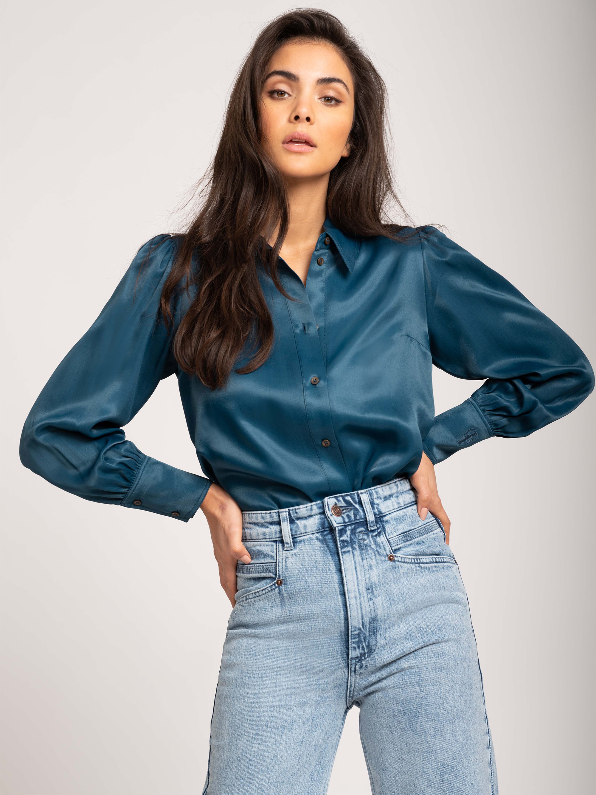 Satin look blouse