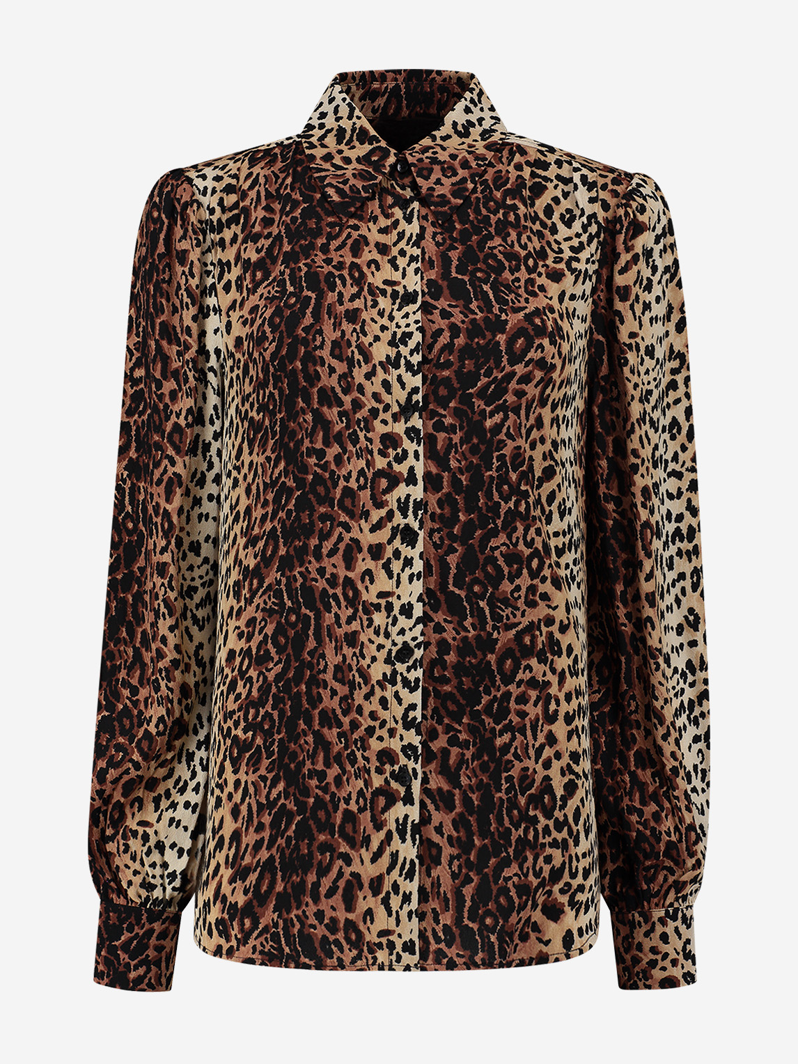 Leopard Blouse with puff sleeves