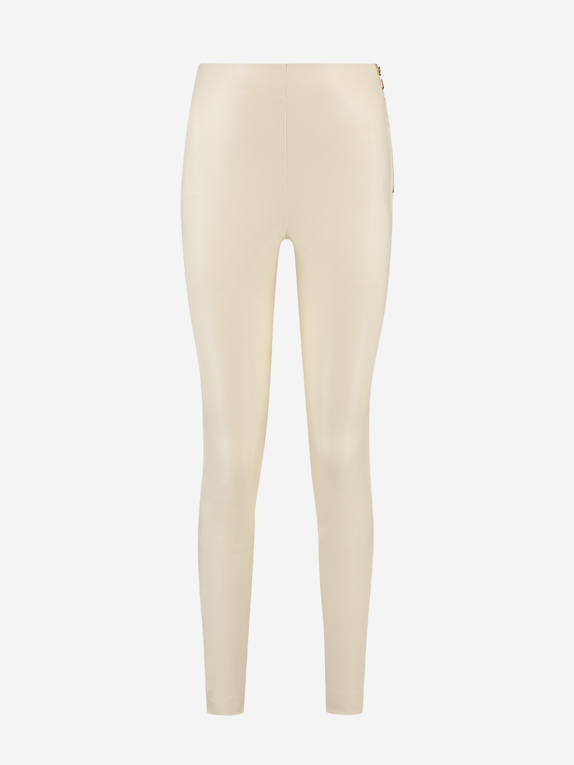 Broek van imitatieleer met hoge taille