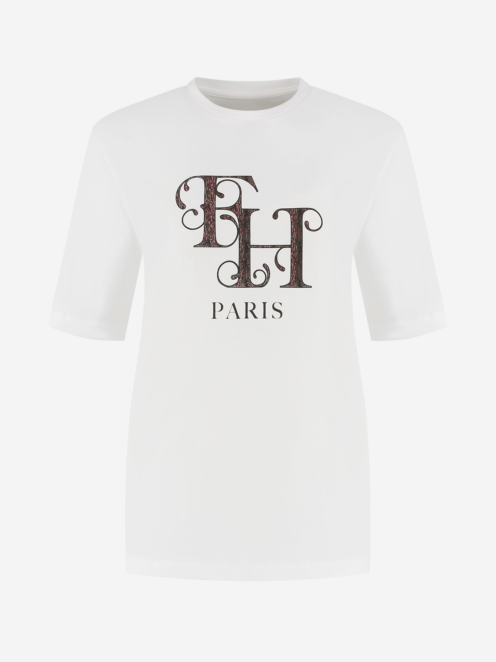 T-shirt with leopard print FH logo