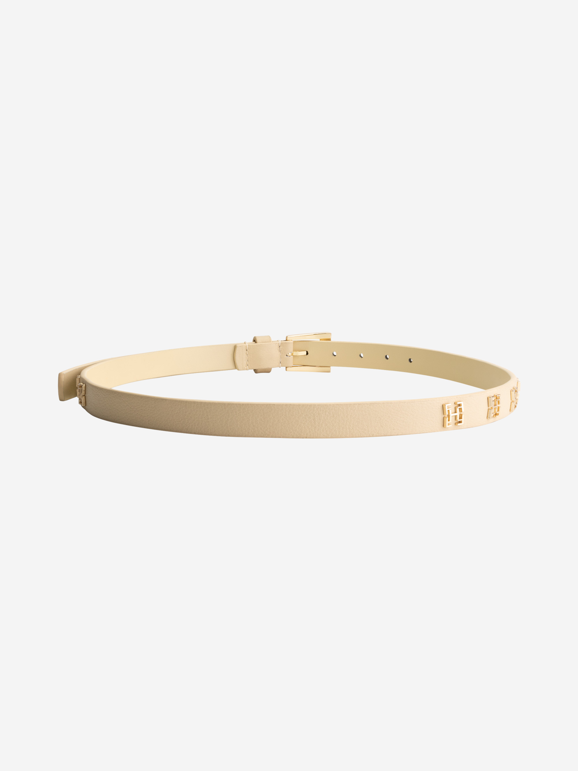 Leather belt with FH-logo studs