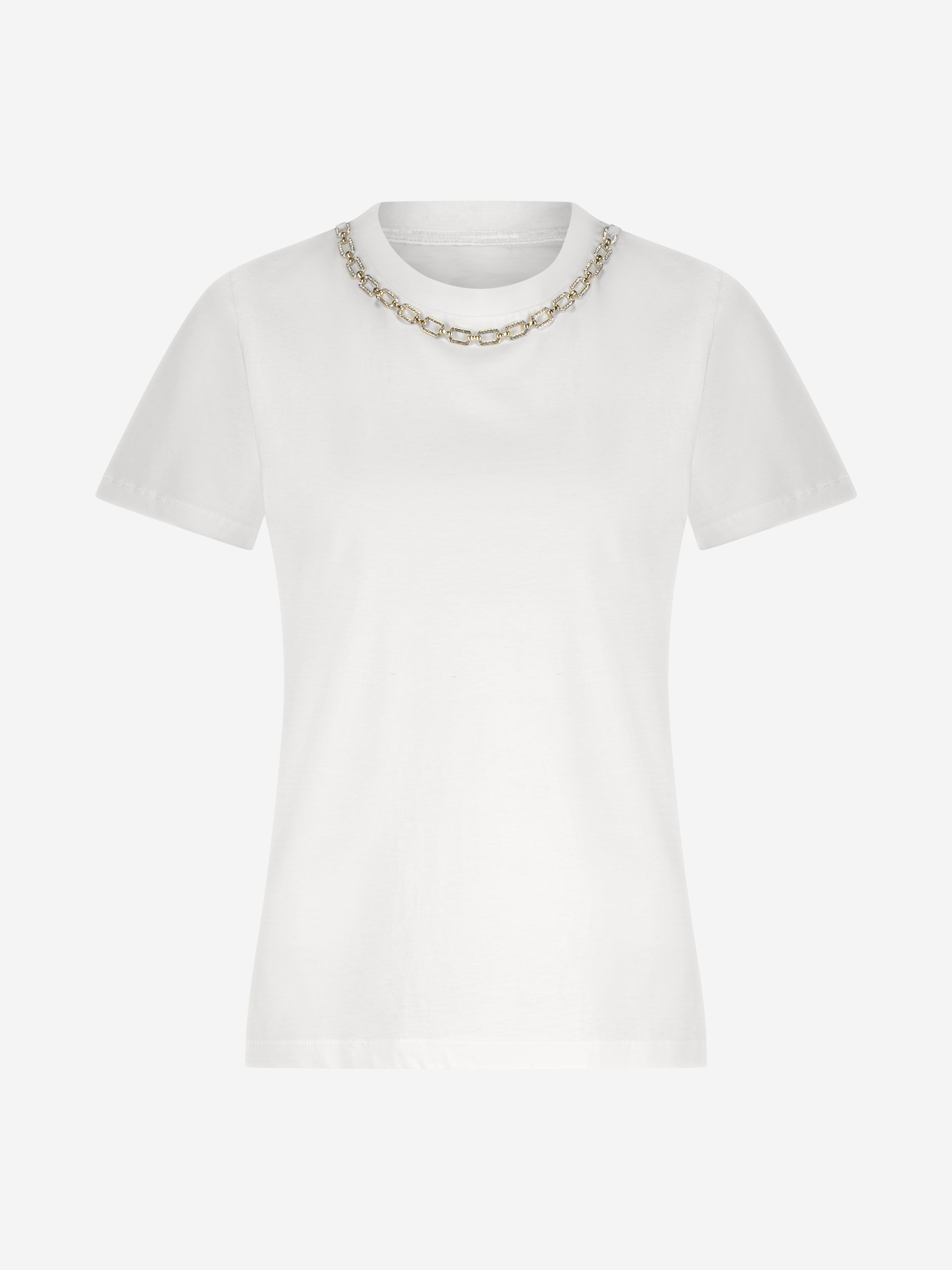T-shirt with chain detail at the neck
