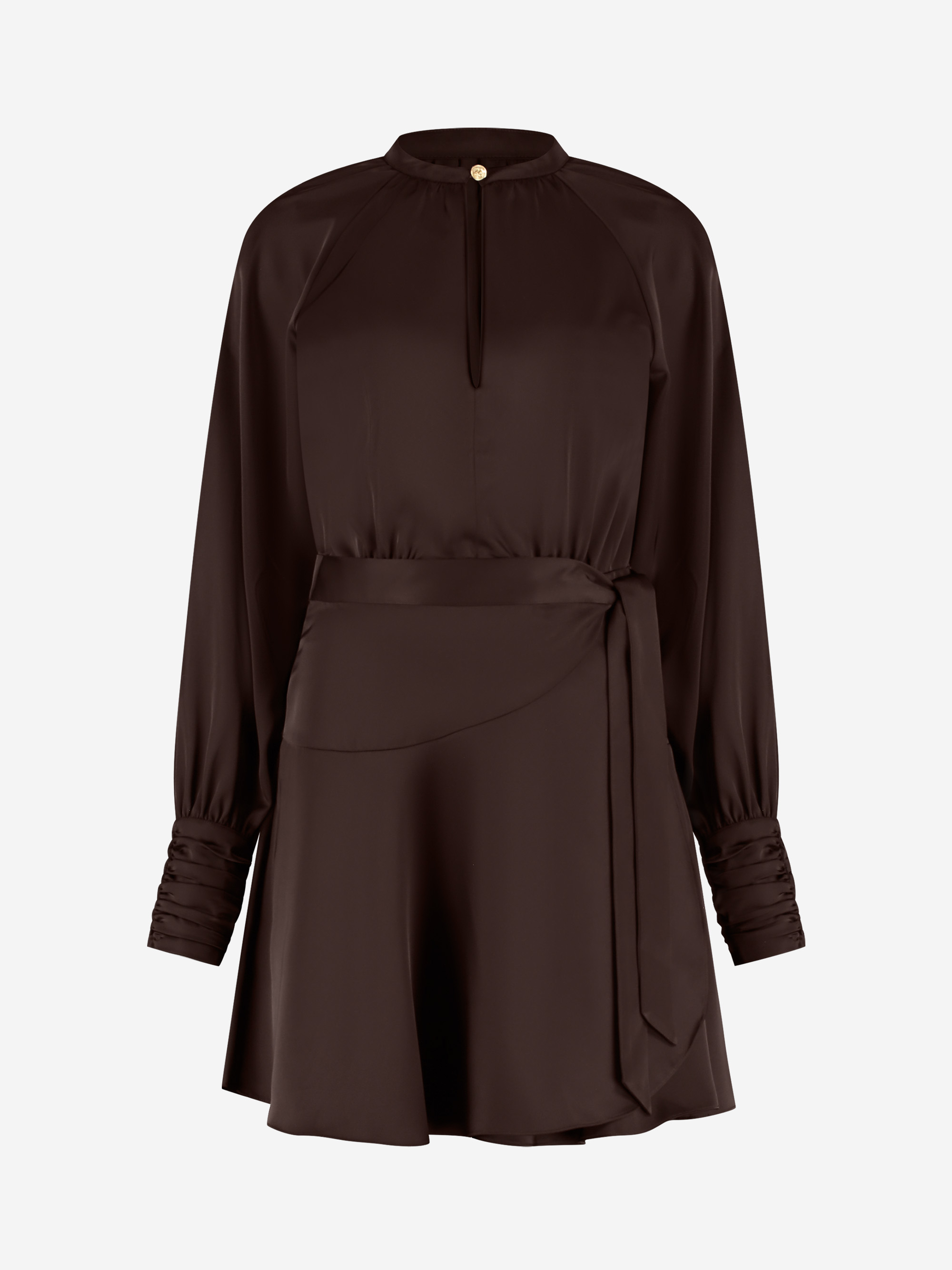 Wrap dress with satin look