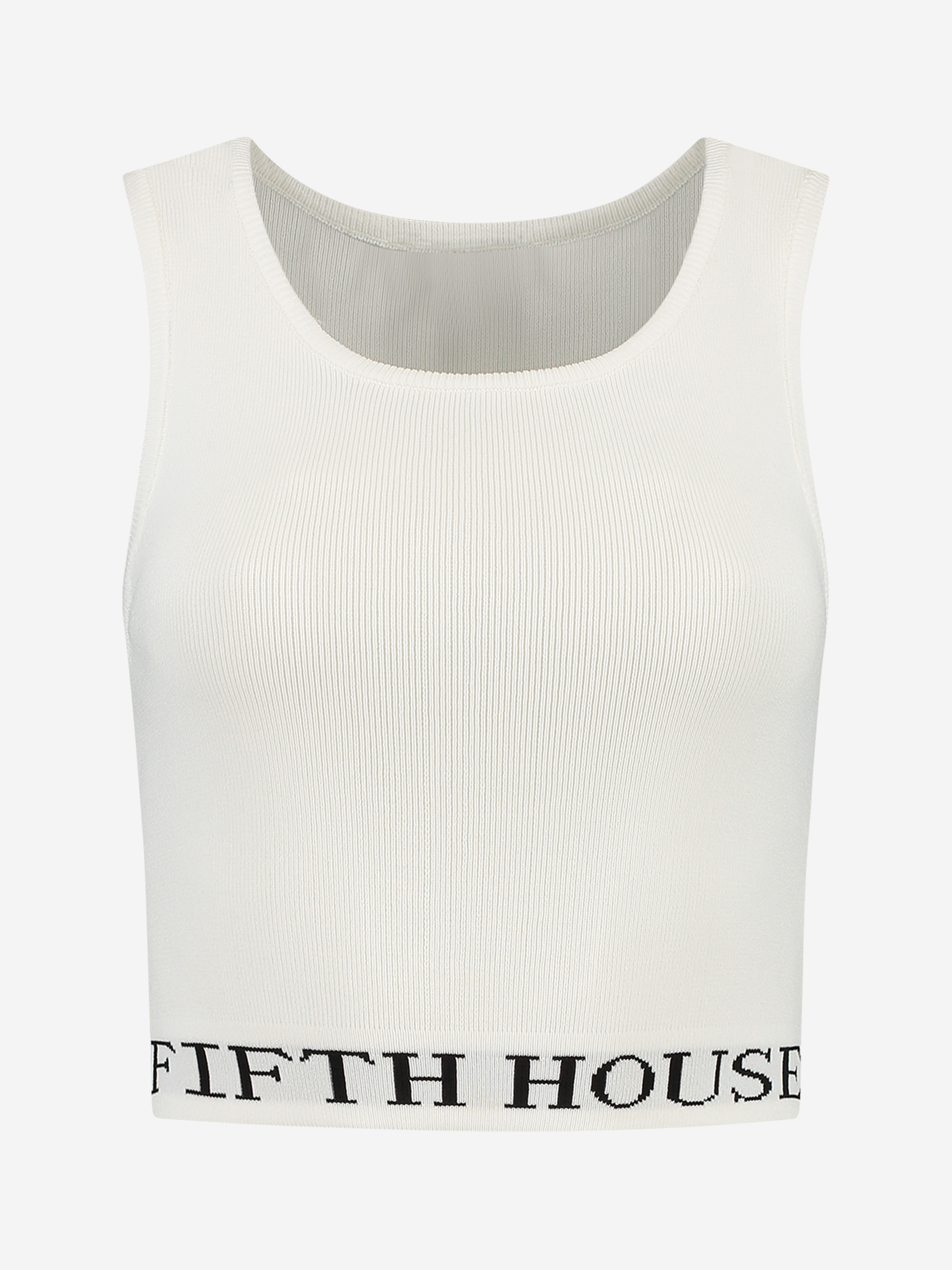 Fitted top with logo hem 