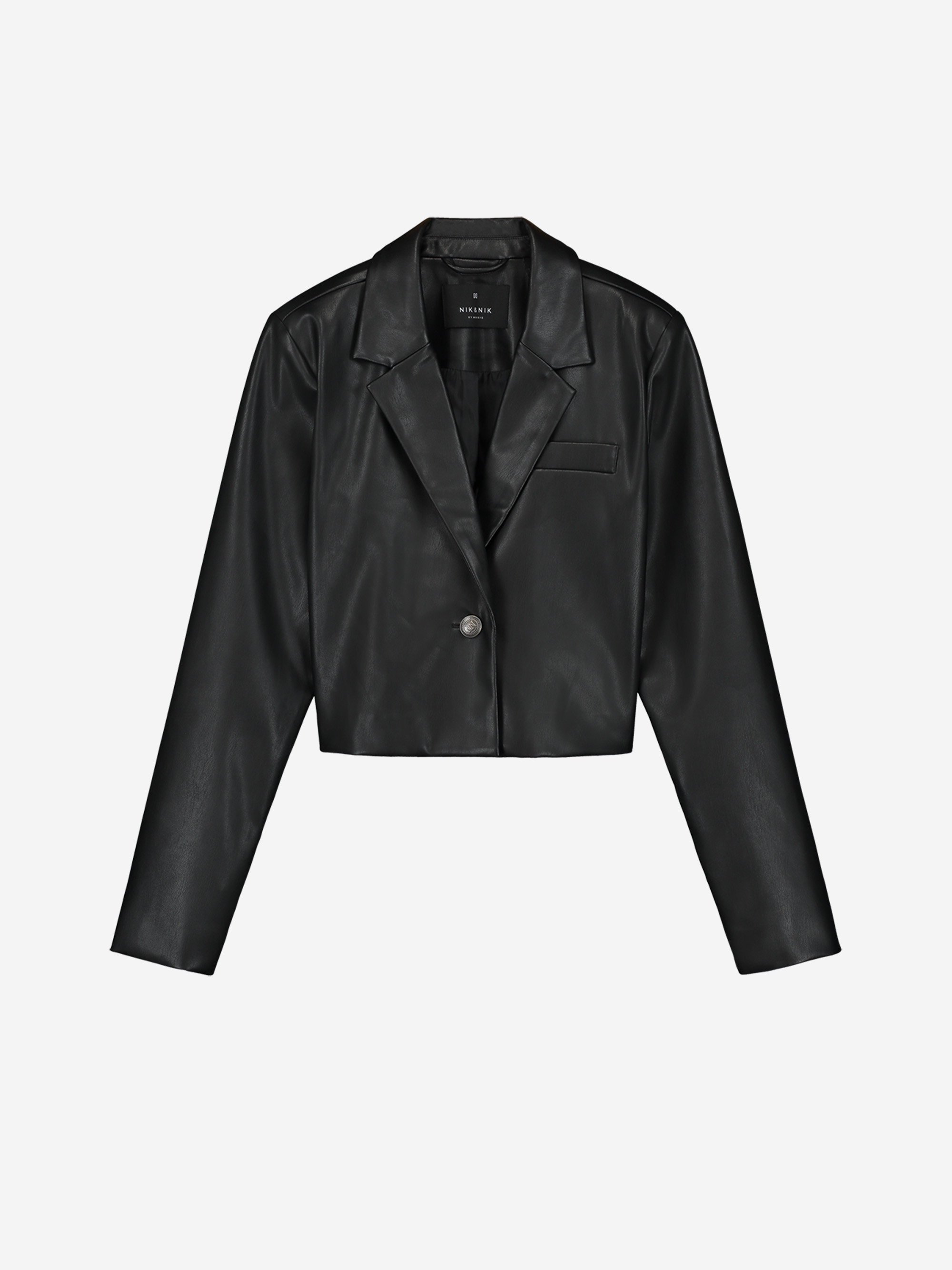 Cropped leren-look blazer