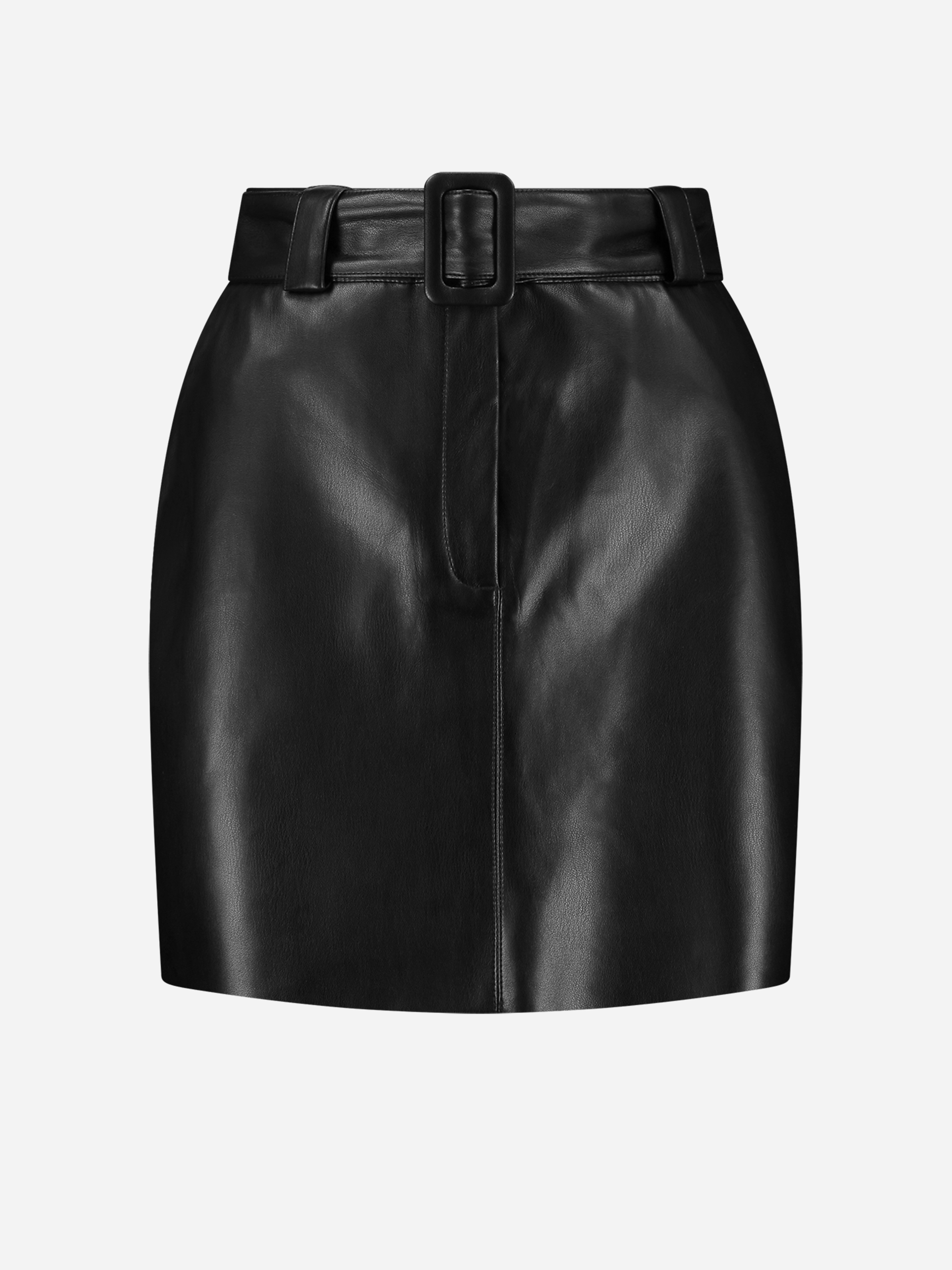 Vegan leather skirt with belt