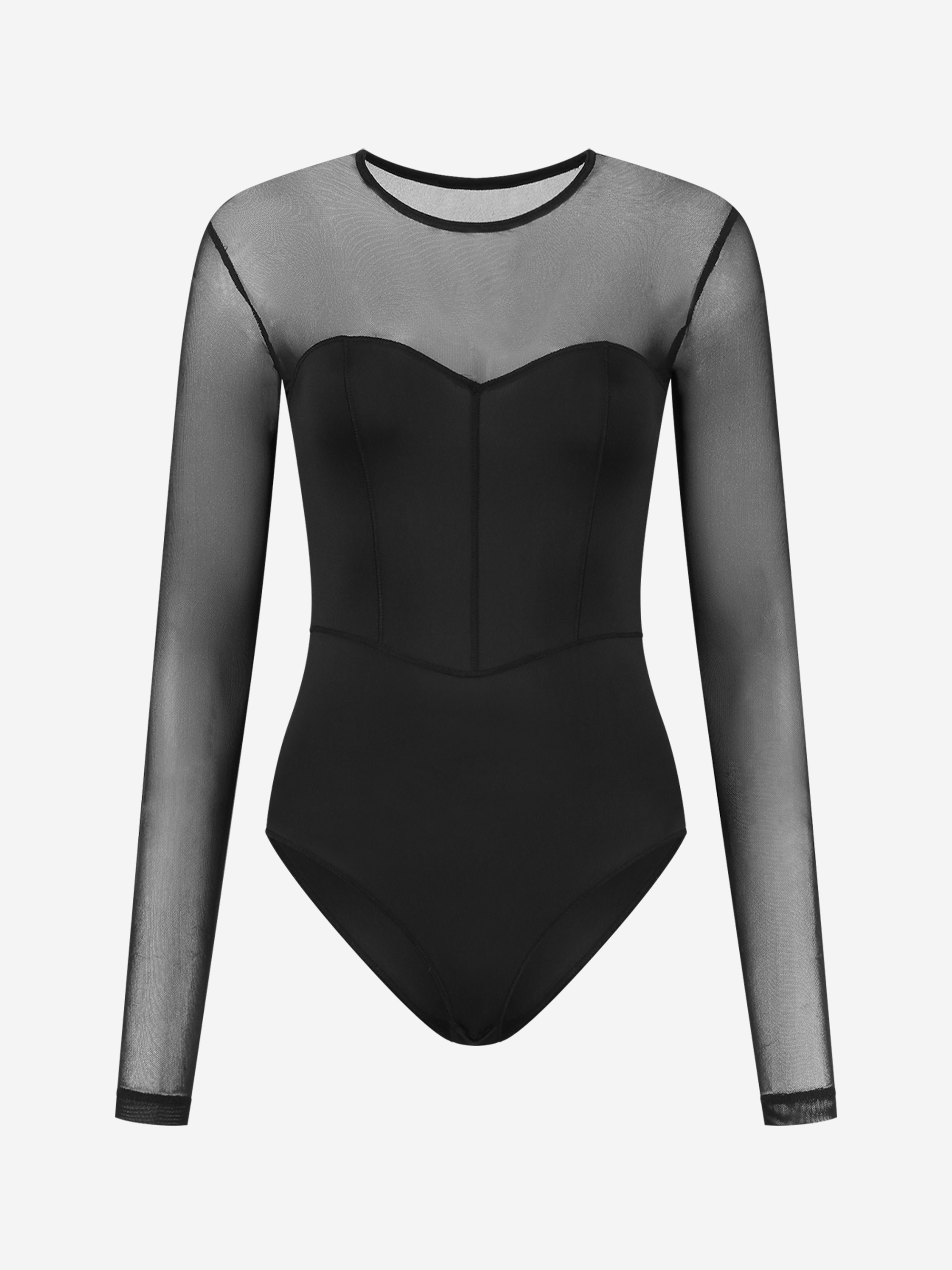  Corset body with semitransparent sleeves 