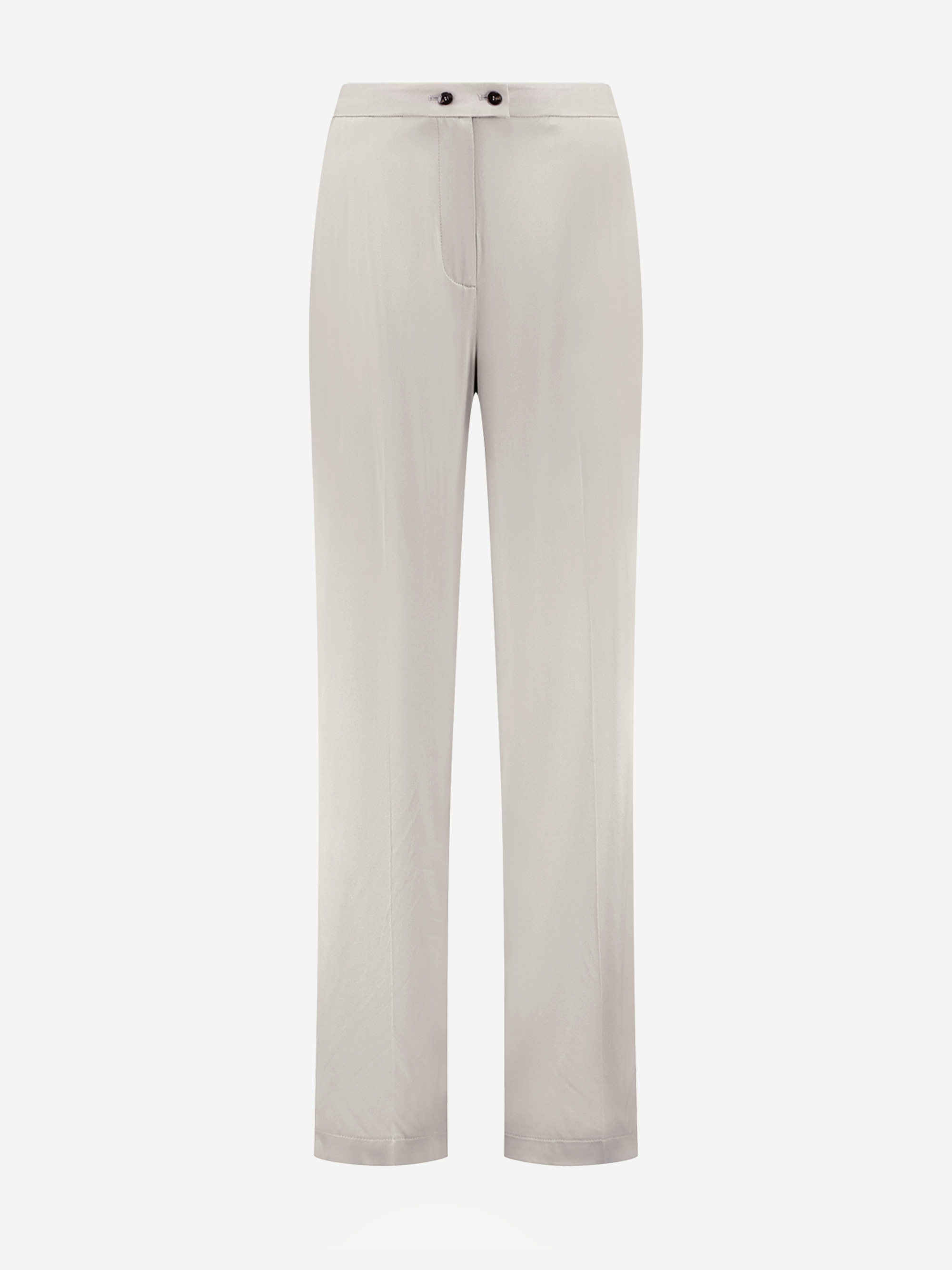Straight satin look trousers with high rise