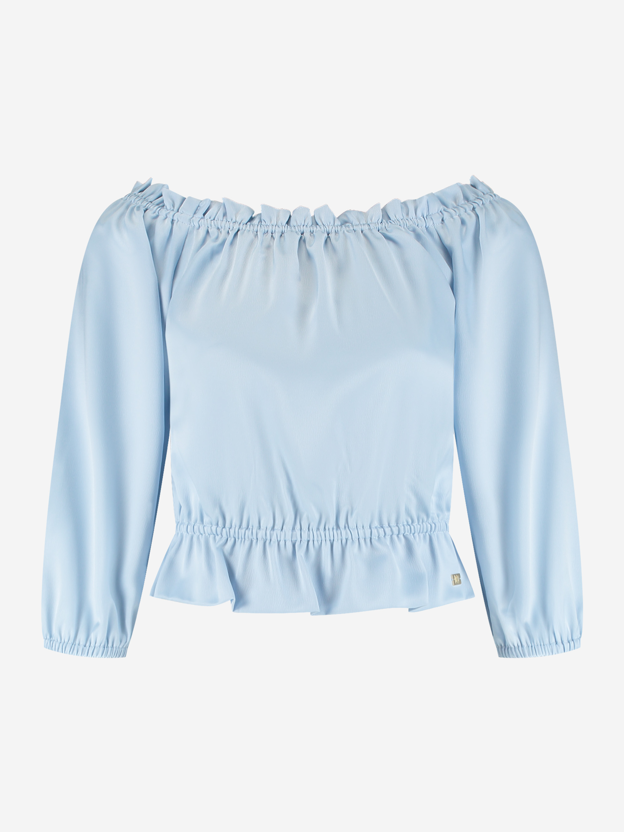 Satijnen off shoulder top met ruches