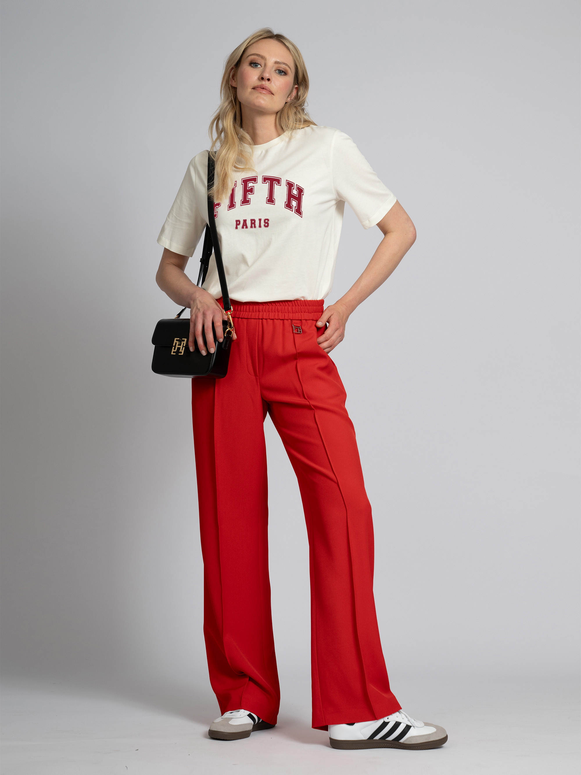 Losvallende broek met FH logo en elastische tailleband