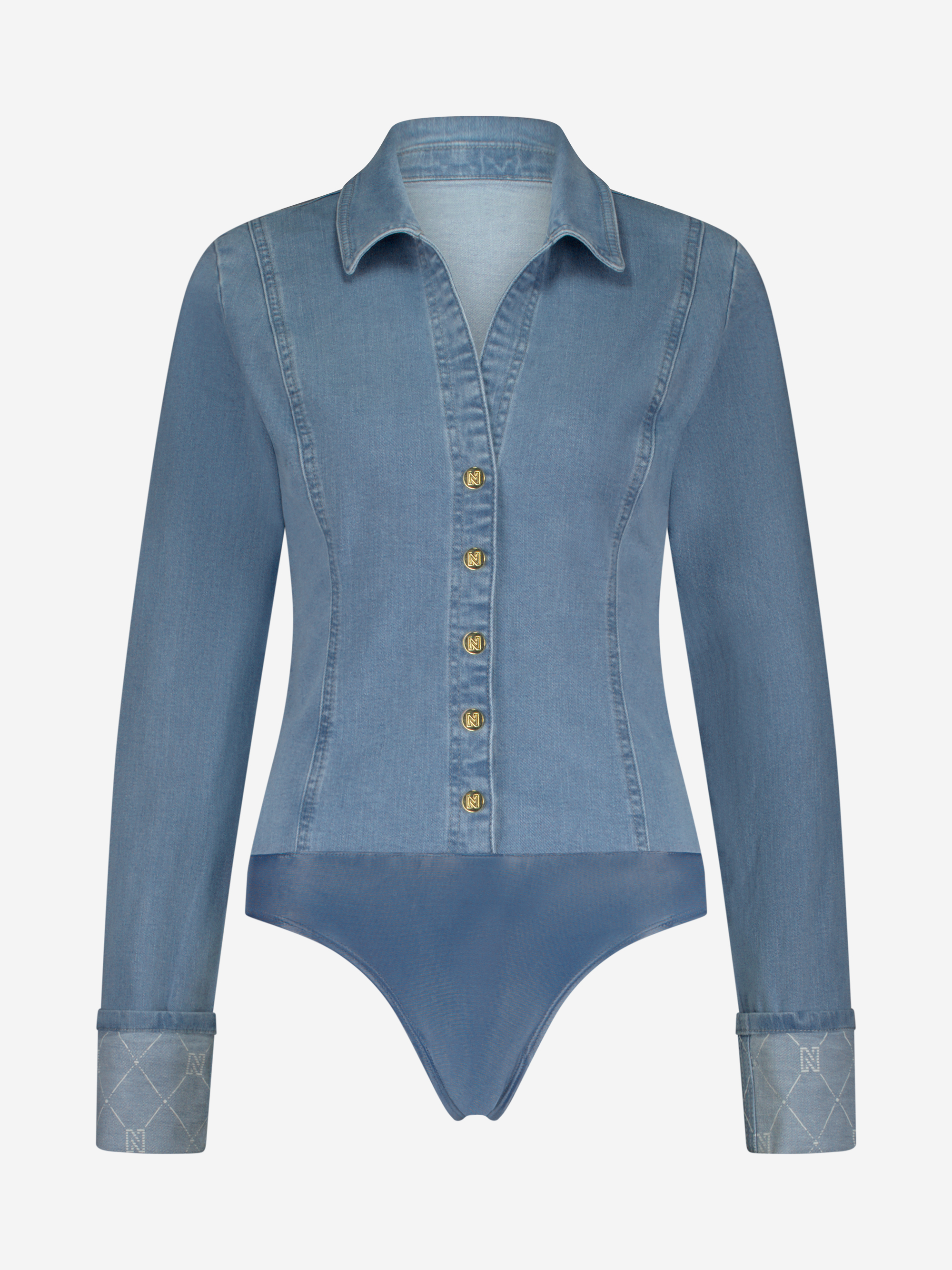 Denim body met omslagrand met N-logo