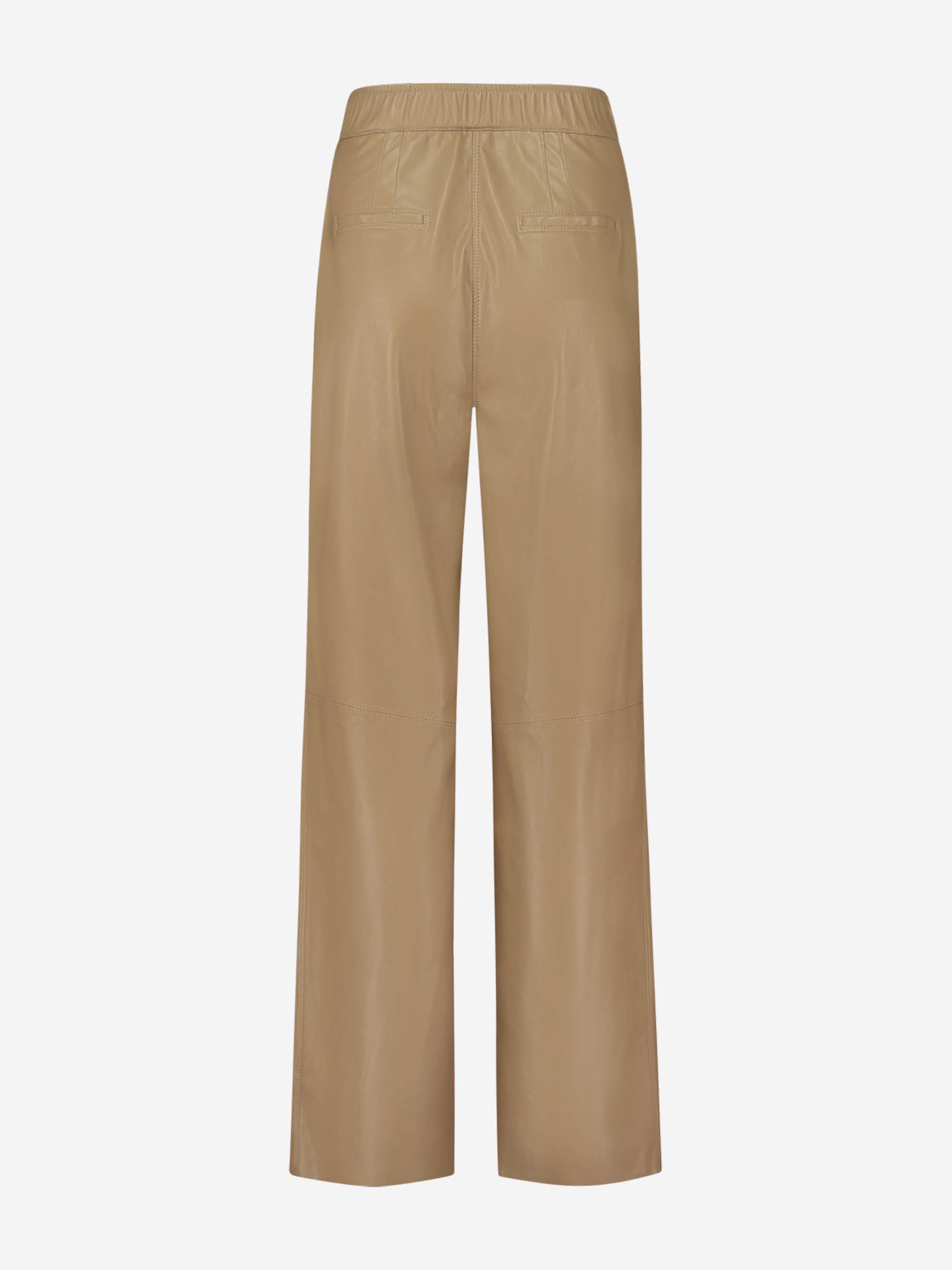 Vegan leather wide leg trousers with high rise 