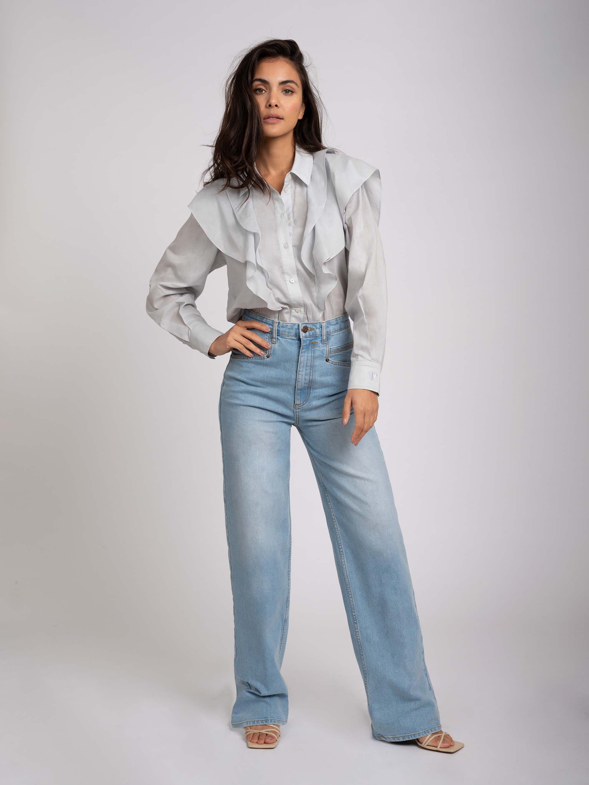 Denim Wide Leg Jeans with high rise