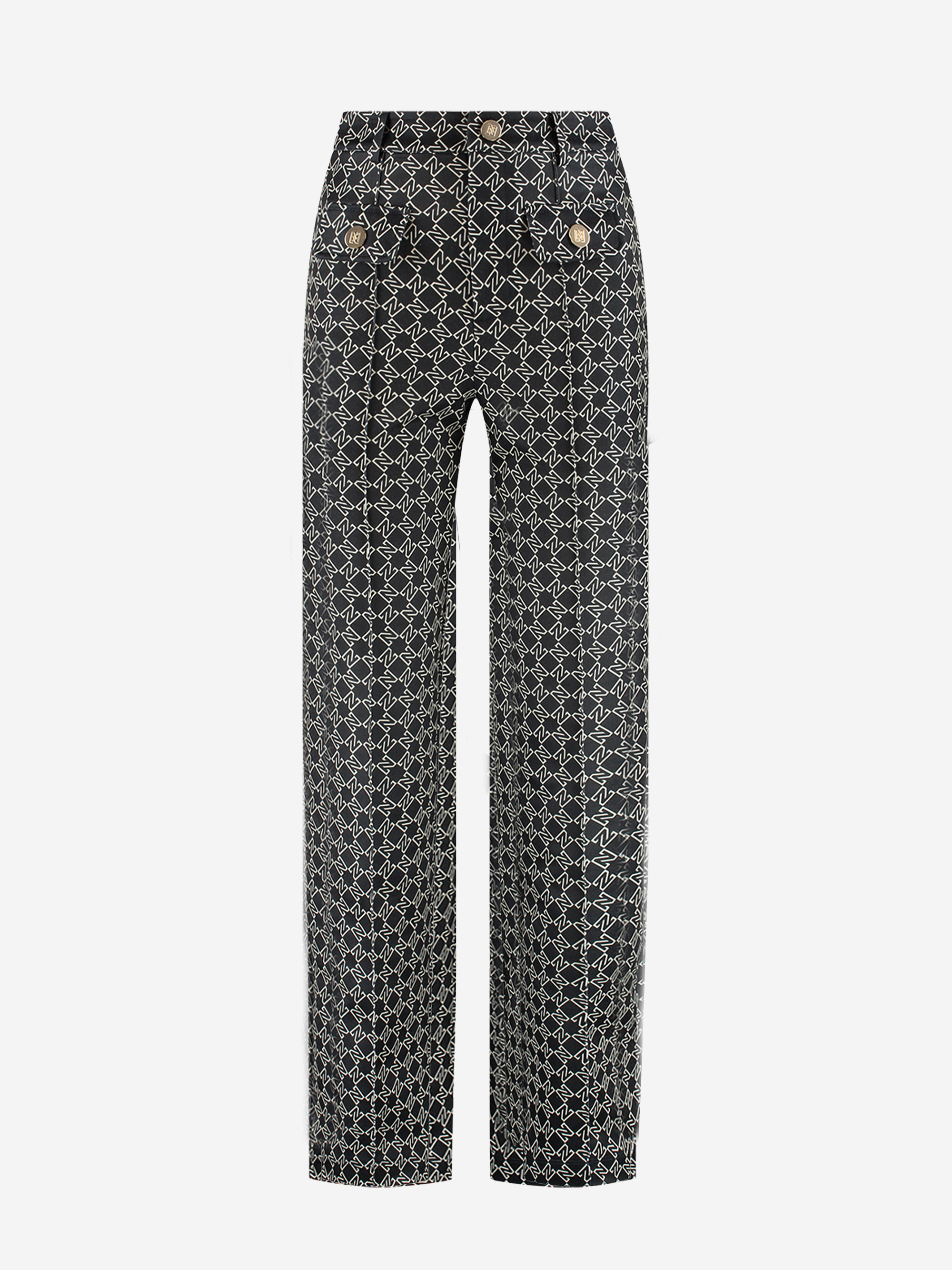  High waist pants with logo pattern 