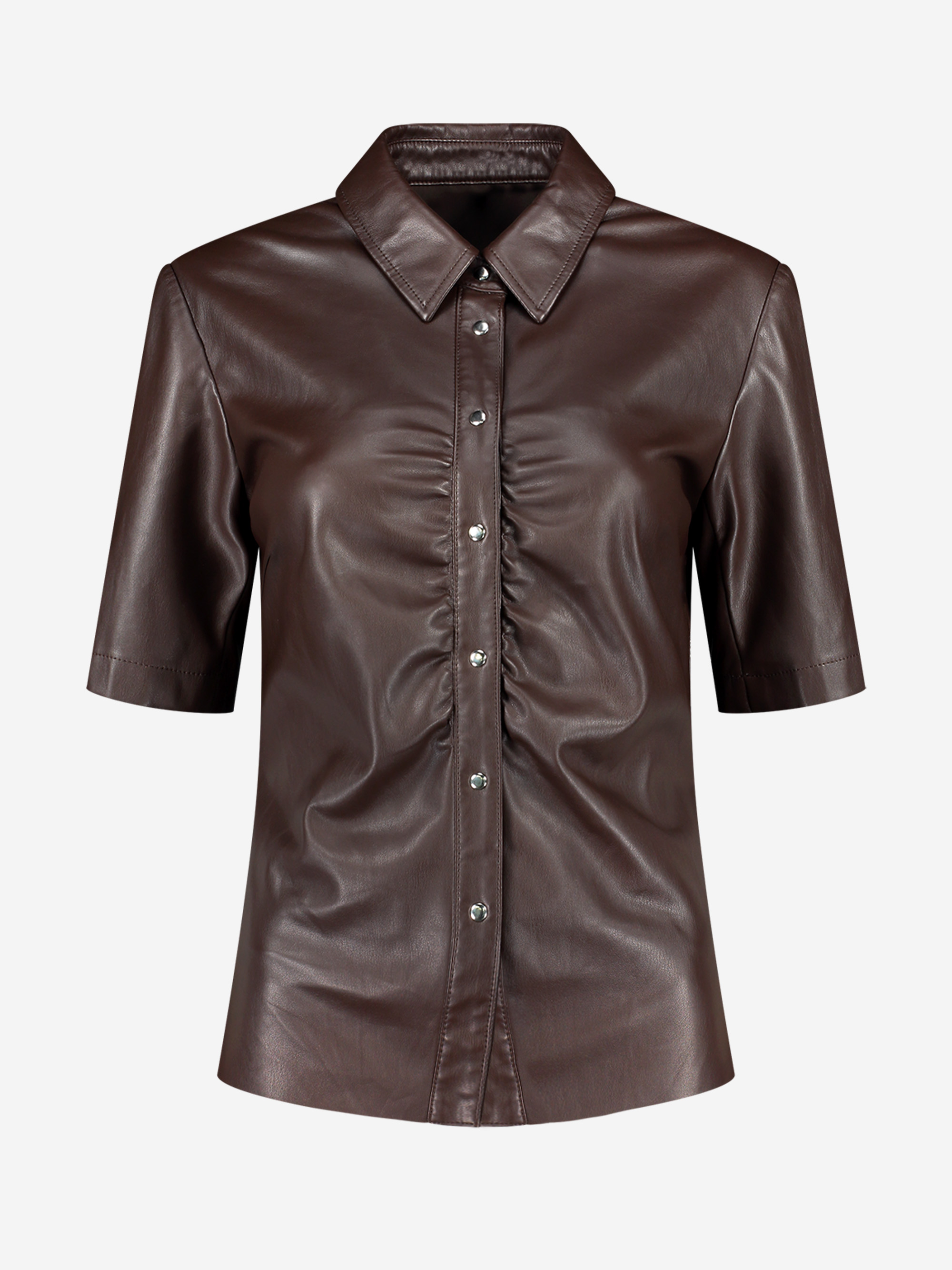 Vegan leather blouse