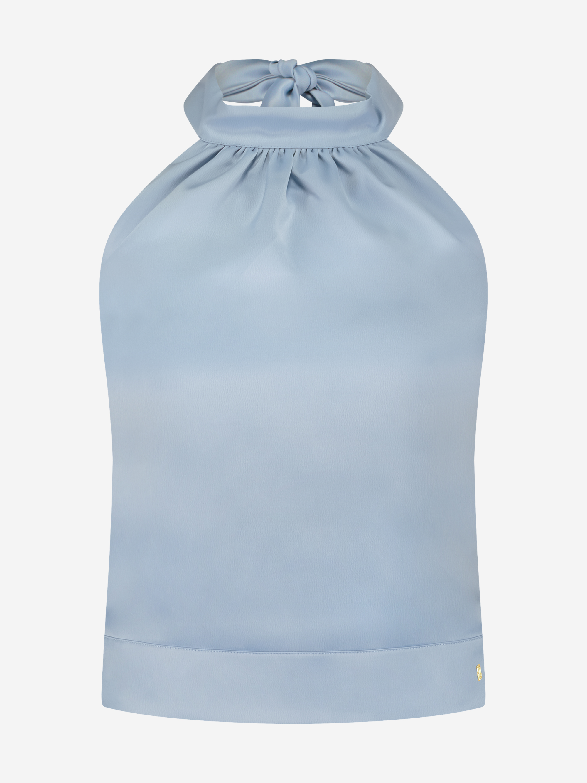 Satijnen haltertop met strikdetail