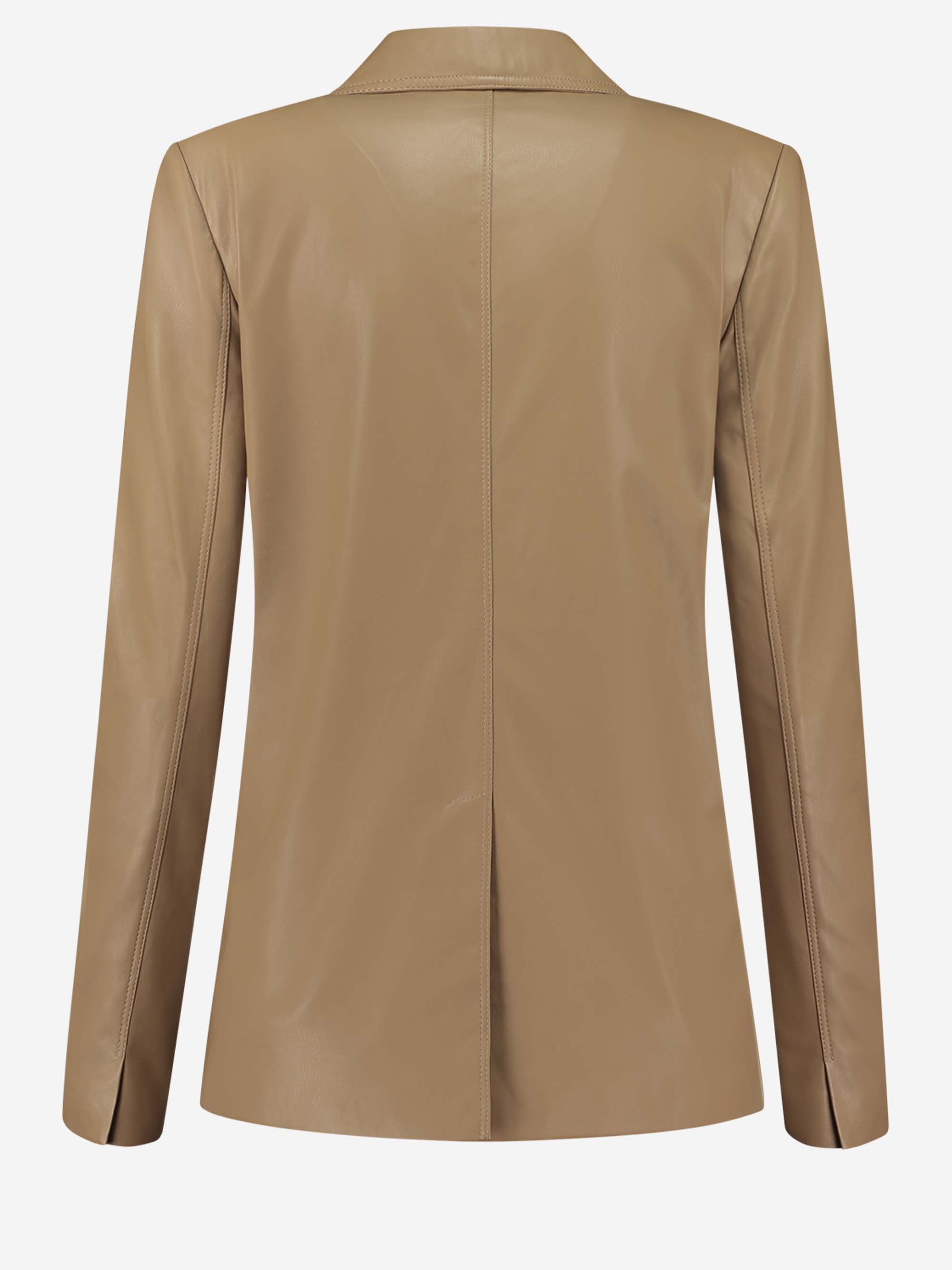 Vegan leather loose fit blazer