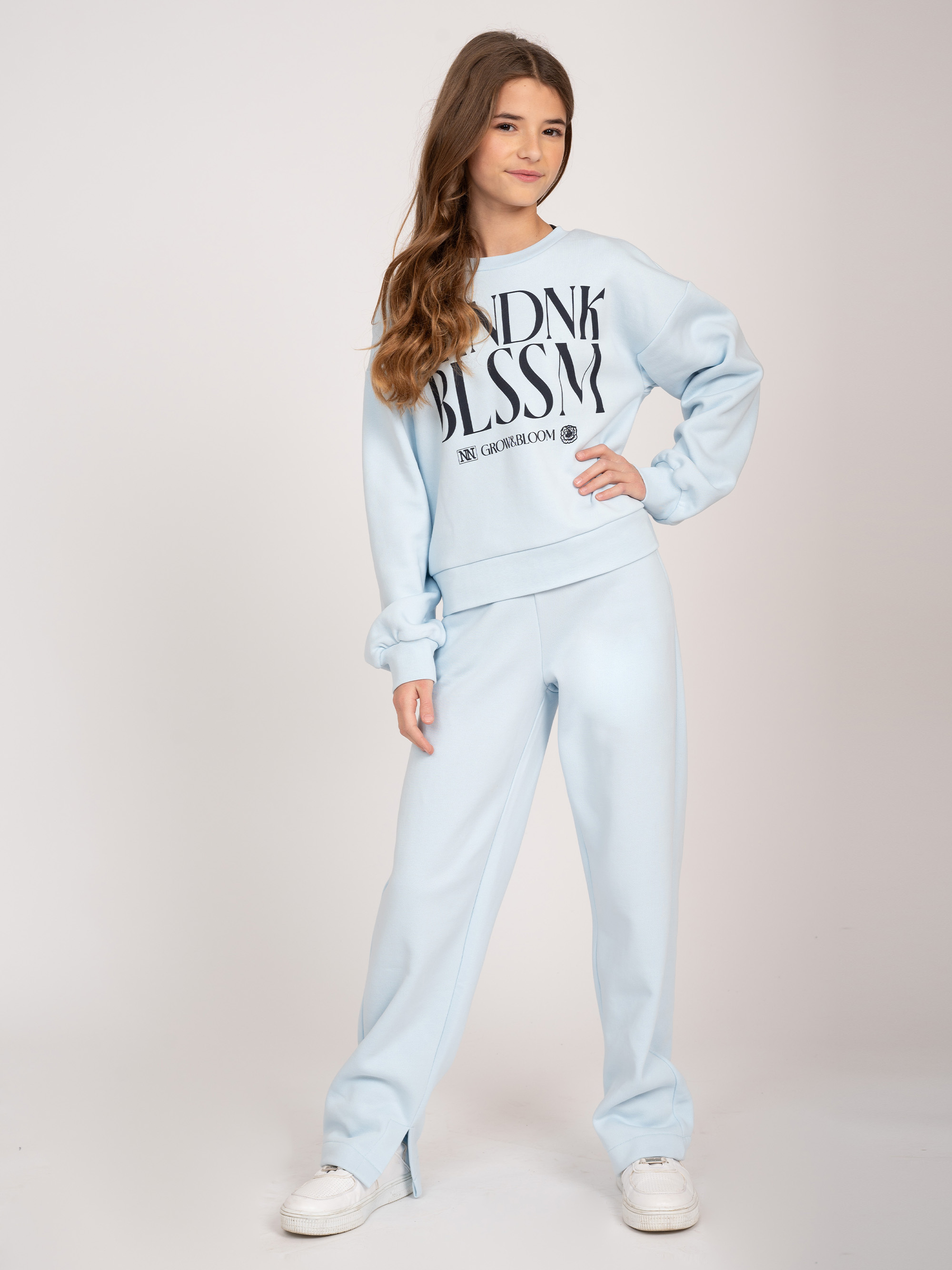 Joggingbroek met rechte pijpen en split