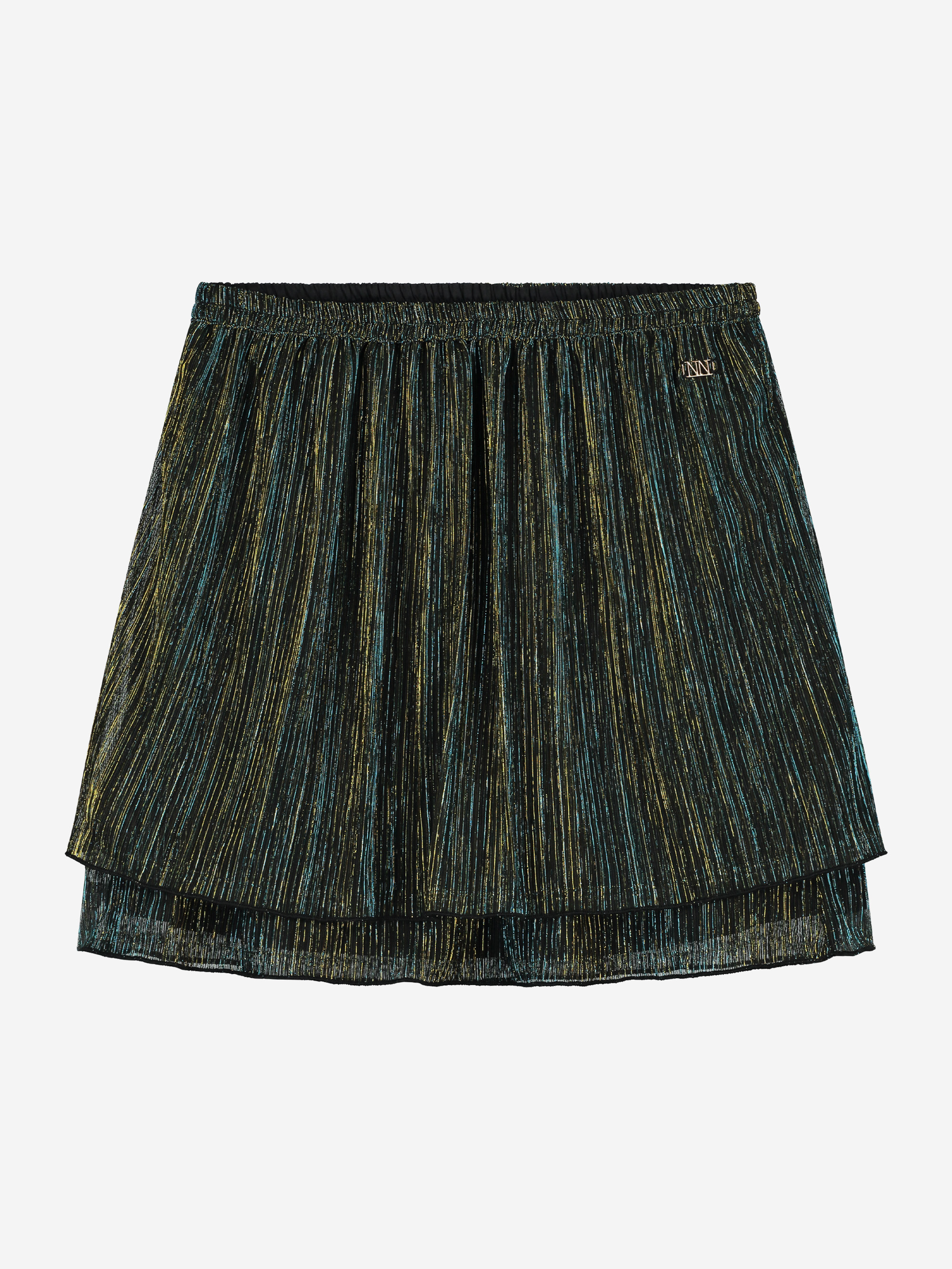 Korte glitter rok met lagen