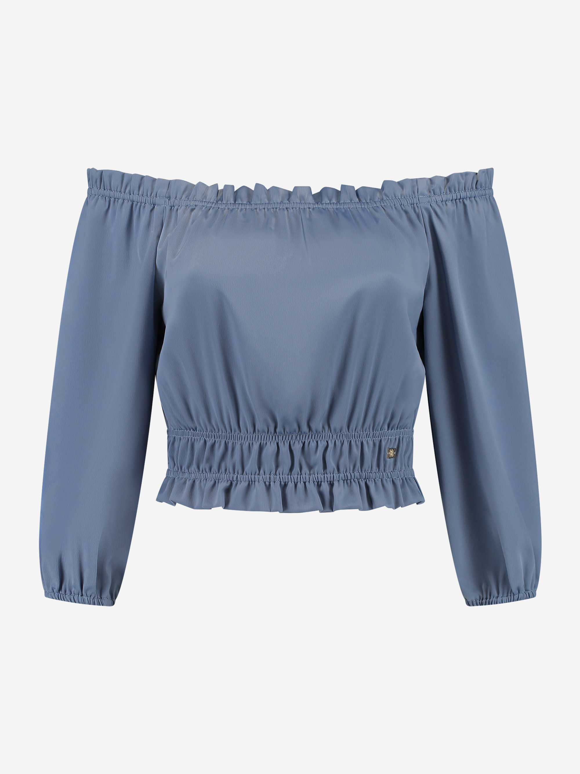 Satijnen off shoulder top met ruches