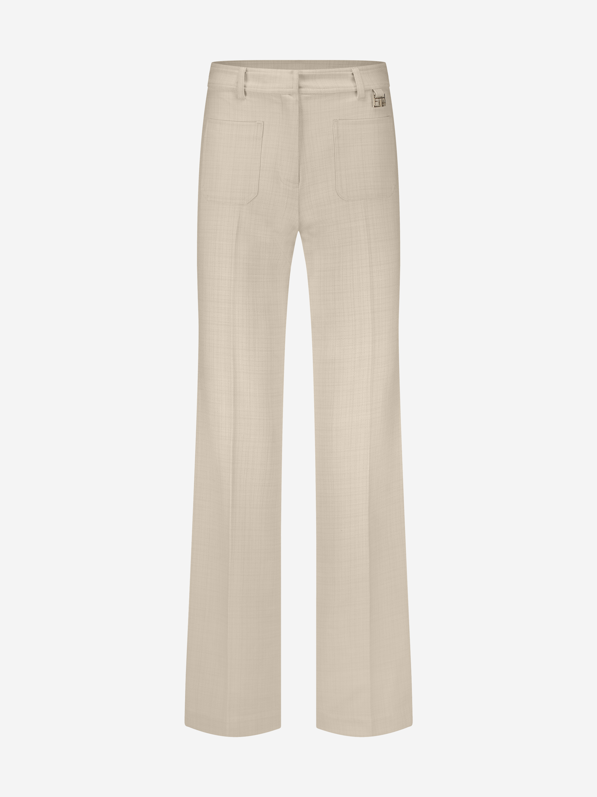Pantalon met gemêleerde textuur en logo detail