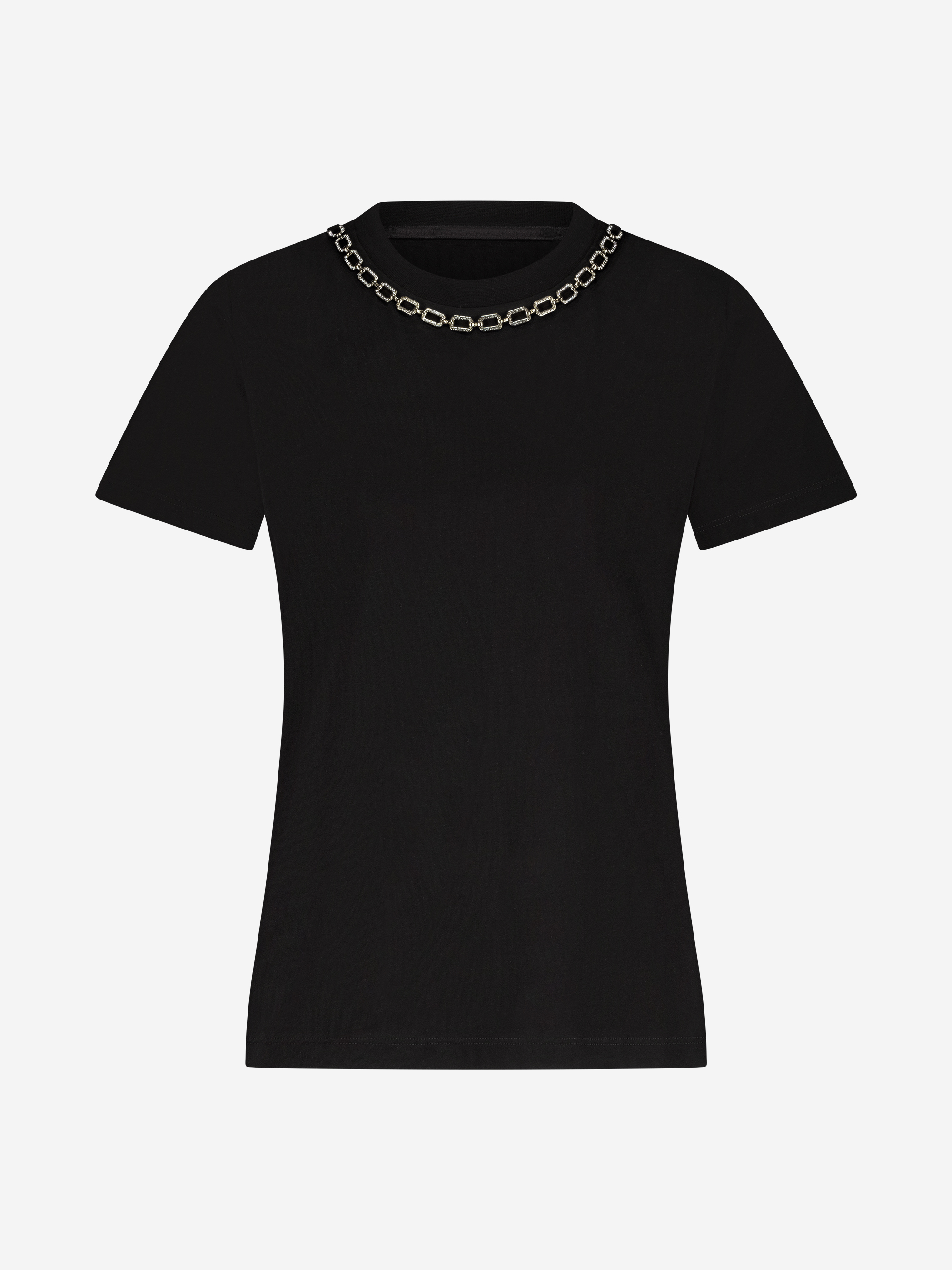 T-shirt with chain detail at the neck