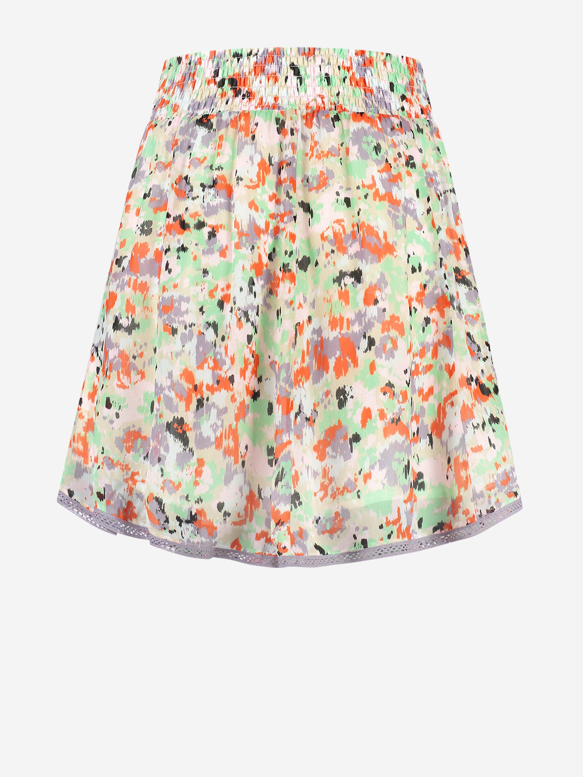  Flower printed skirt with elastic waistband