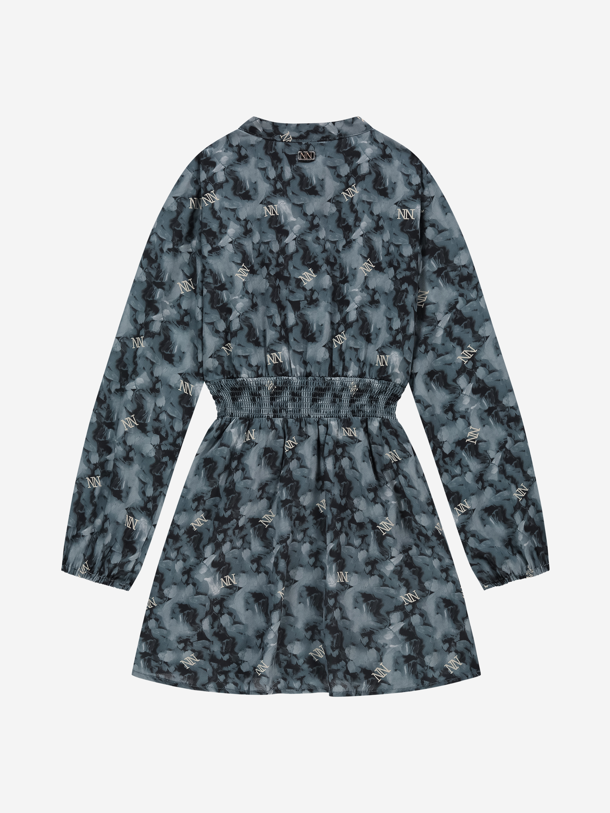 Korte jurk met bloemenprint en elastische tailleband