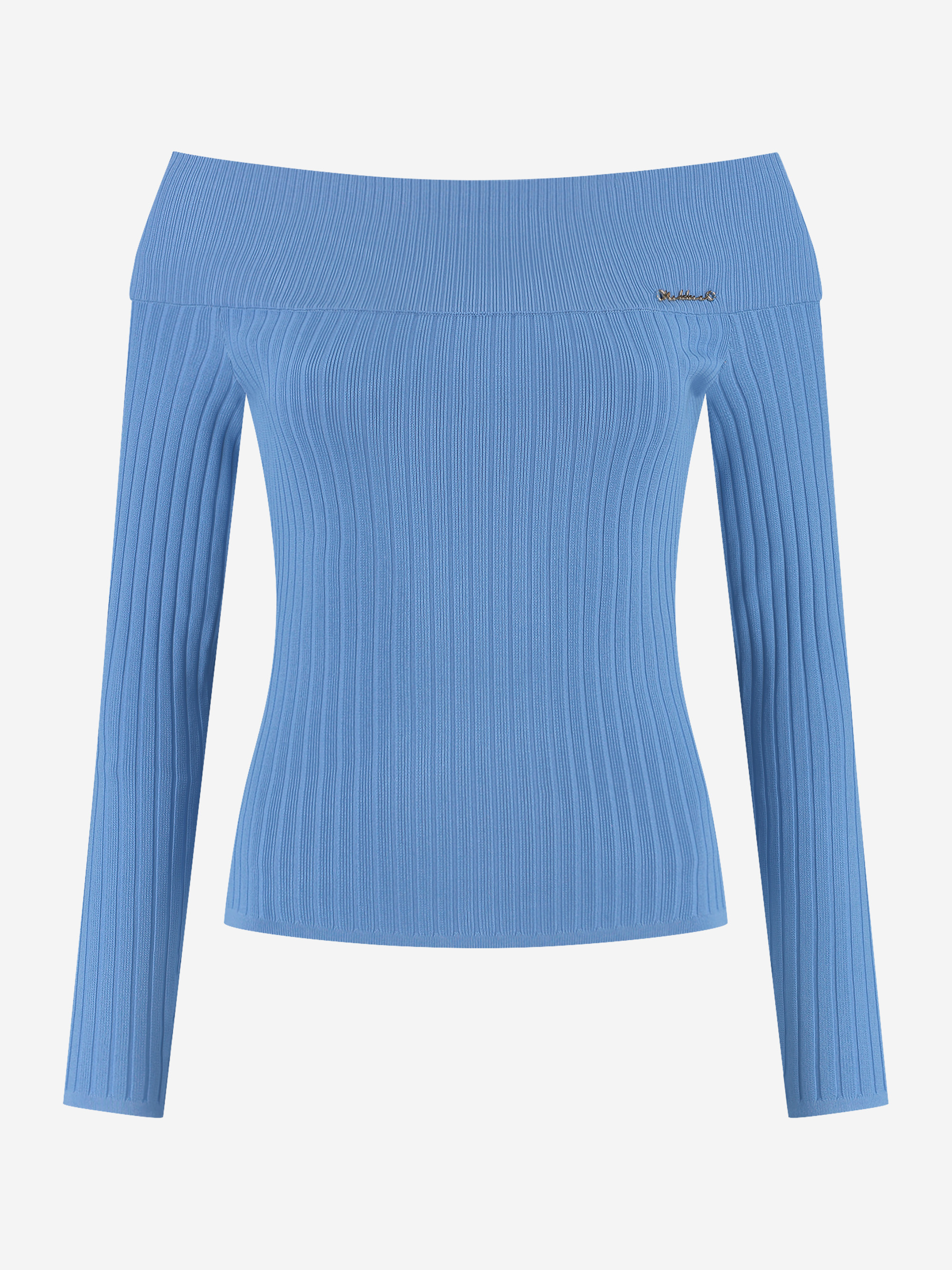 Geribbelde off shoulder top 