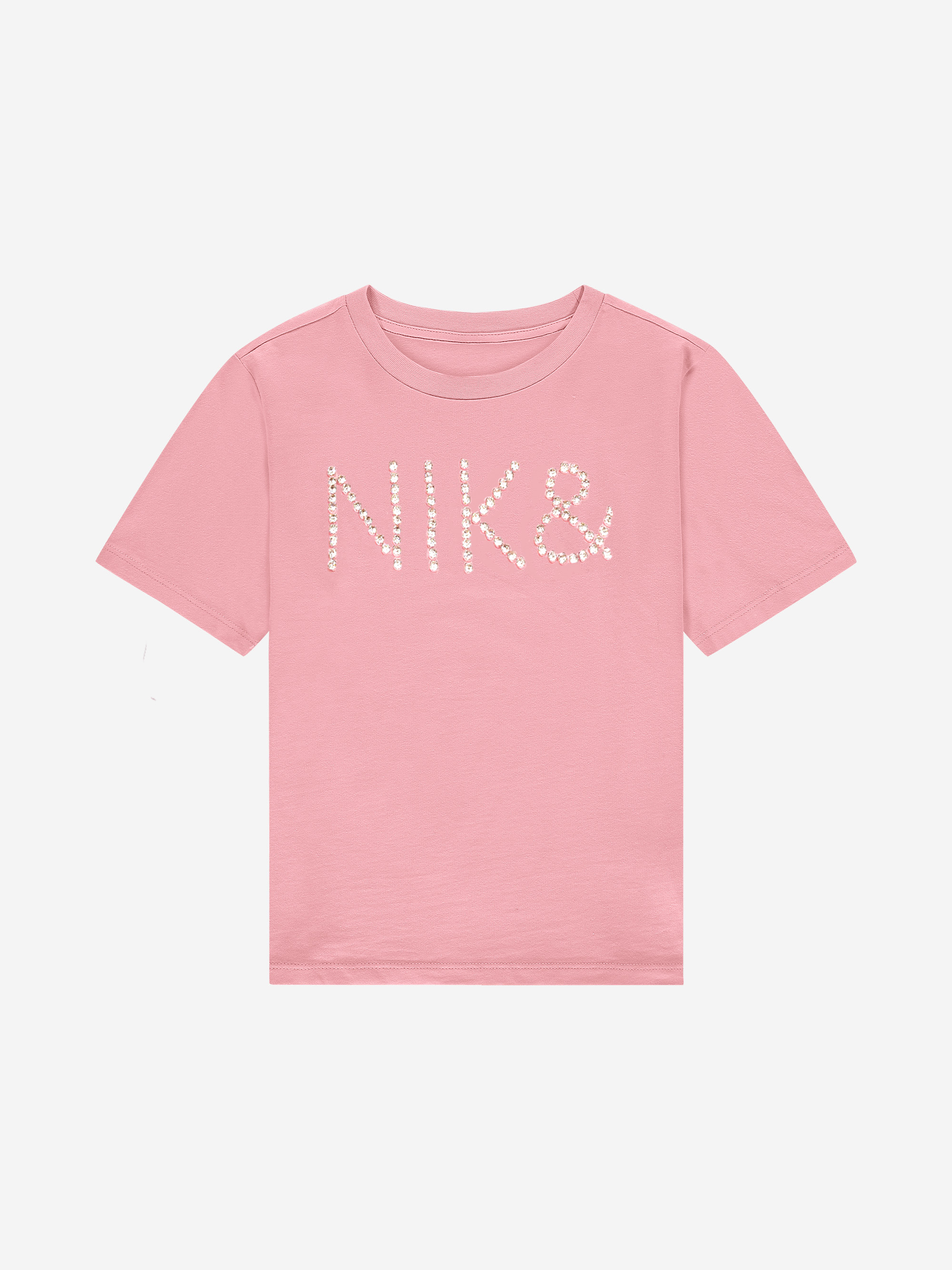 T-shirt met logo van strass steentjes
