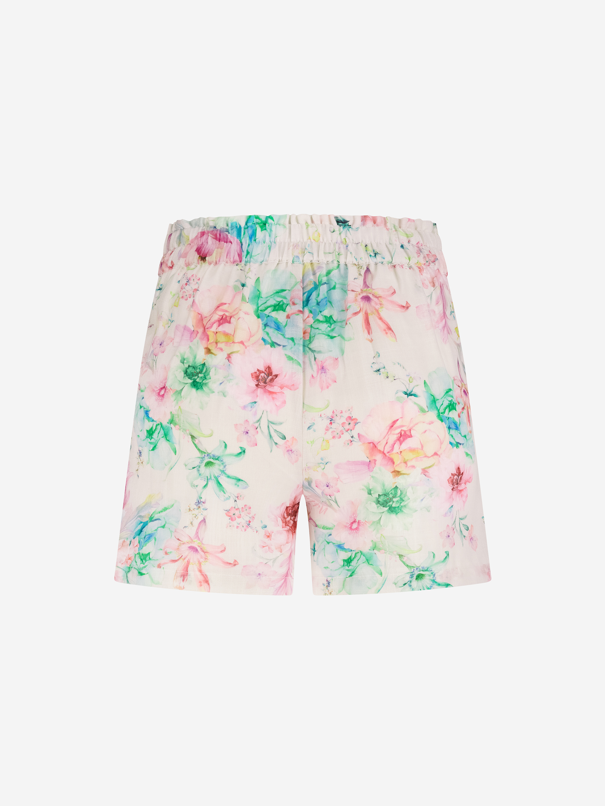Bloemenprint short met elastische tailleband