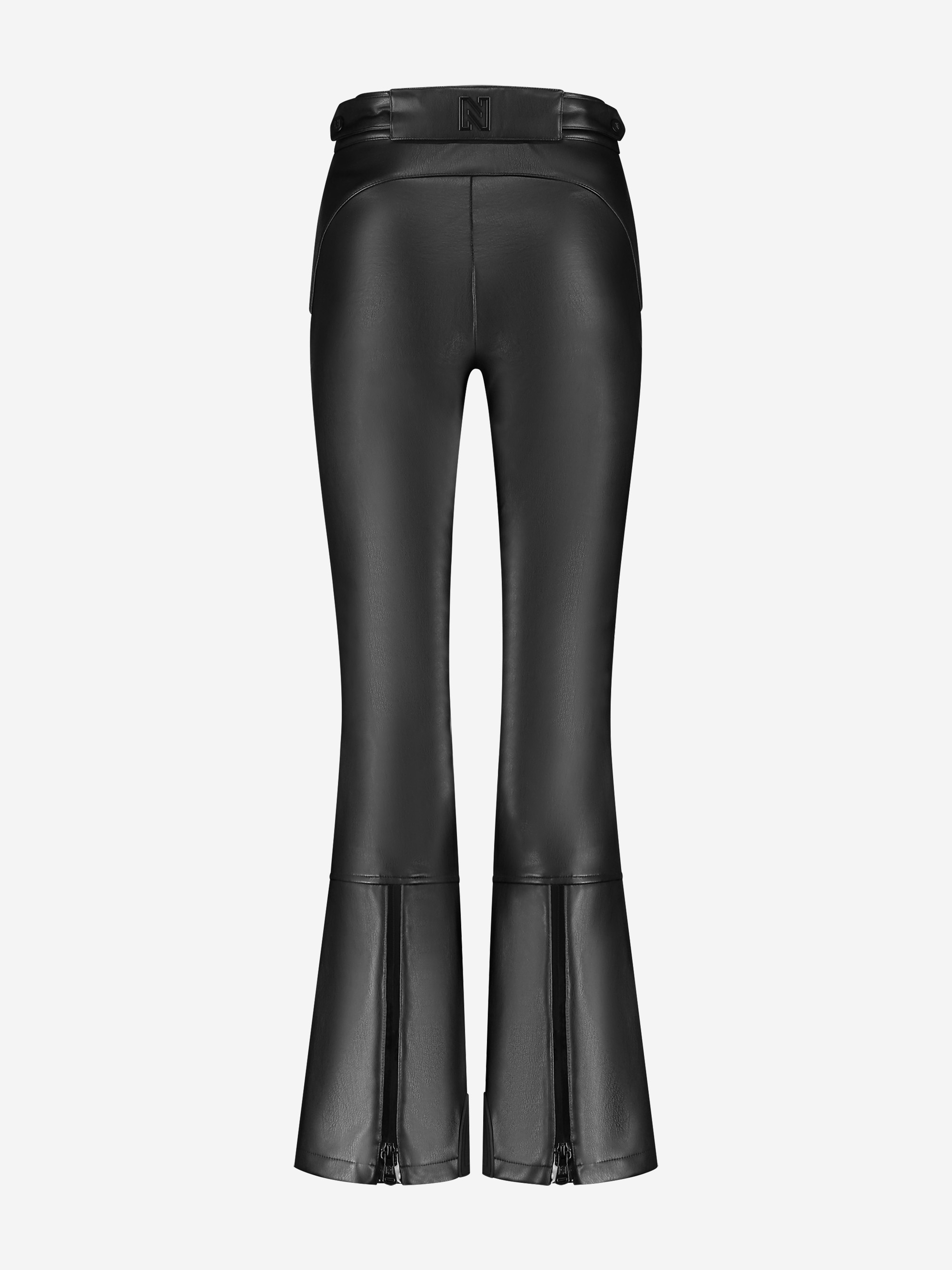  Flared ski pants with leather look