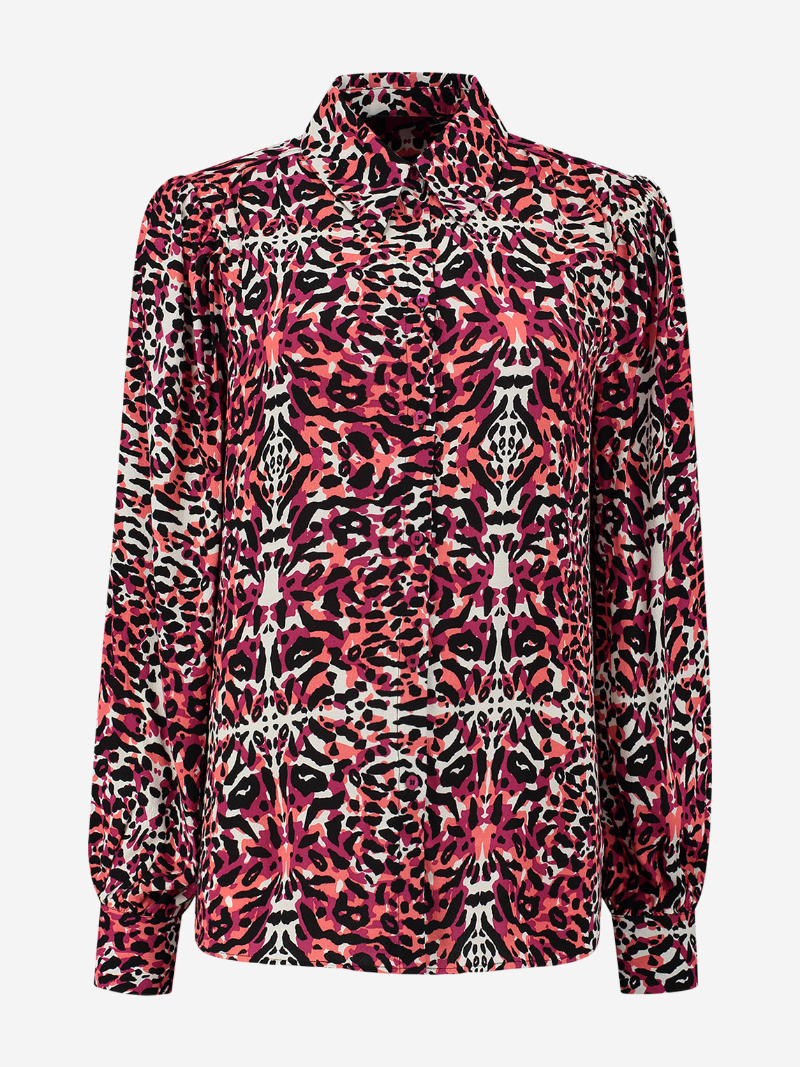 Leopard Blouse with puff sleeves