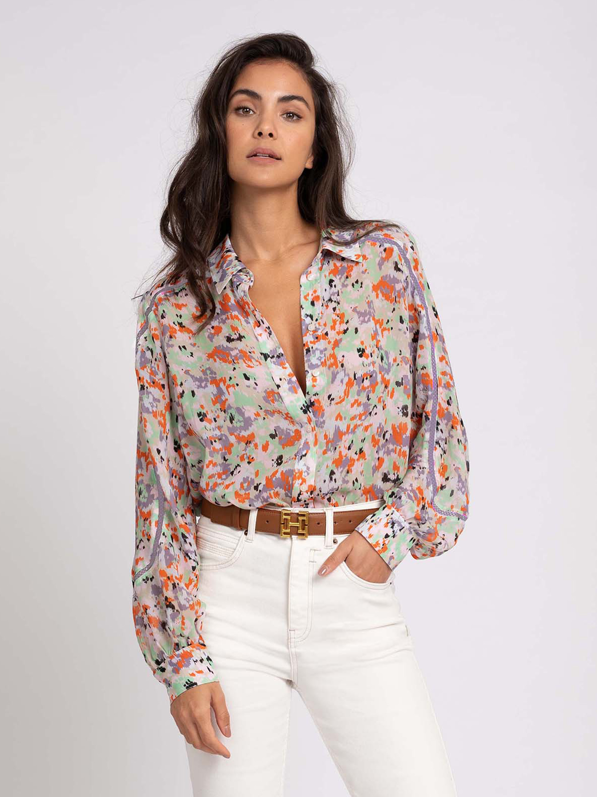 Flower print blouse 