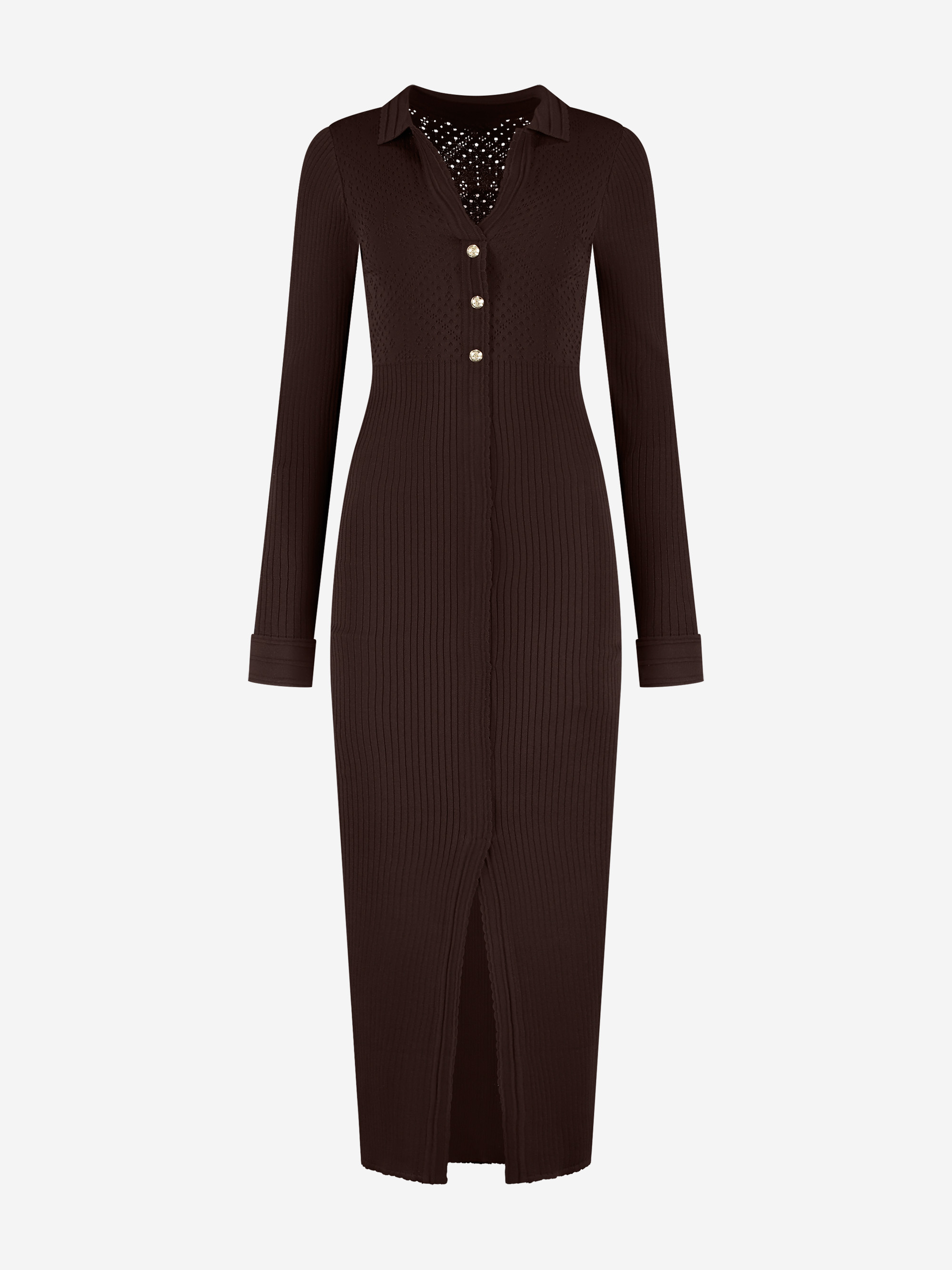 Long ribbed dress with slit