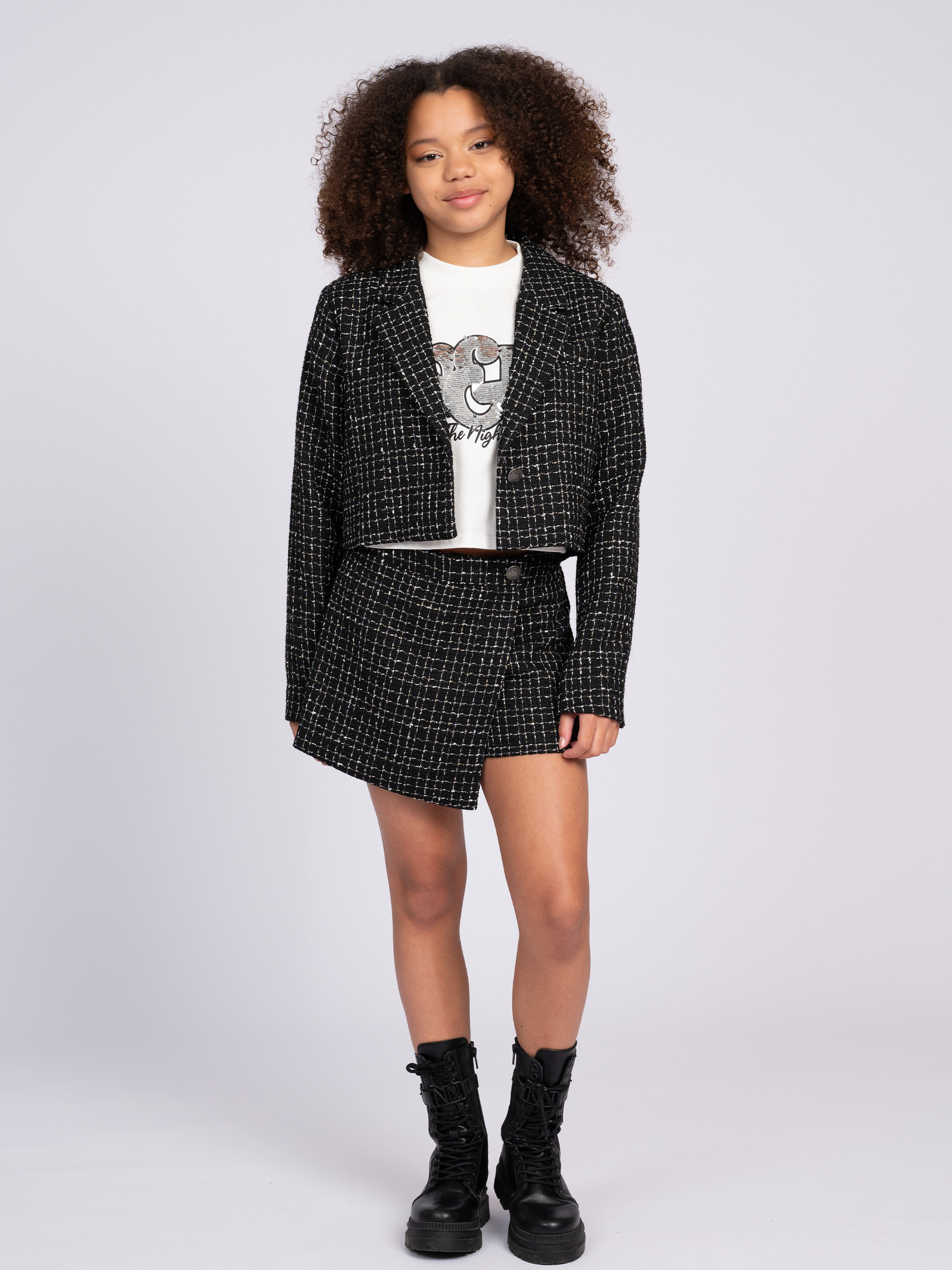 Skort met pied-de-poule patroon 