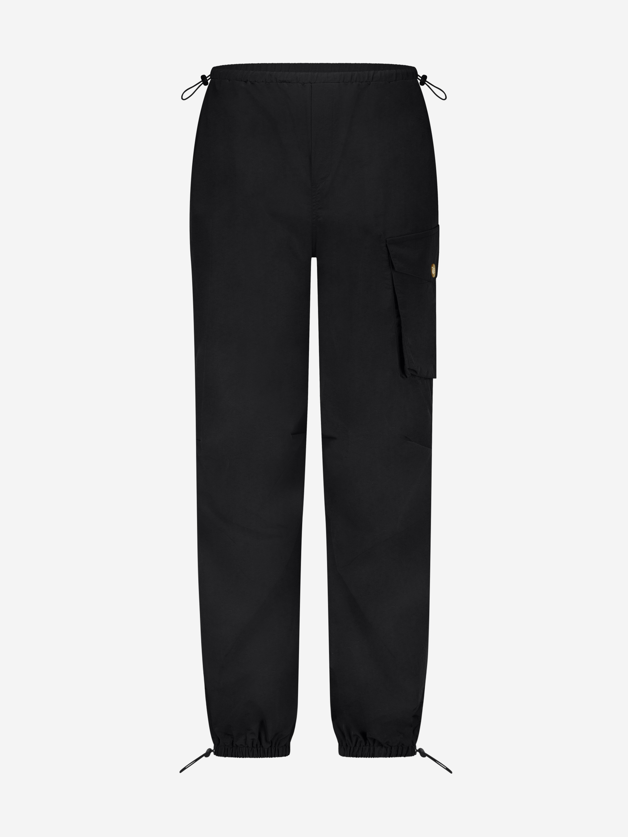Losvallende parachute broek met trekkoorden
