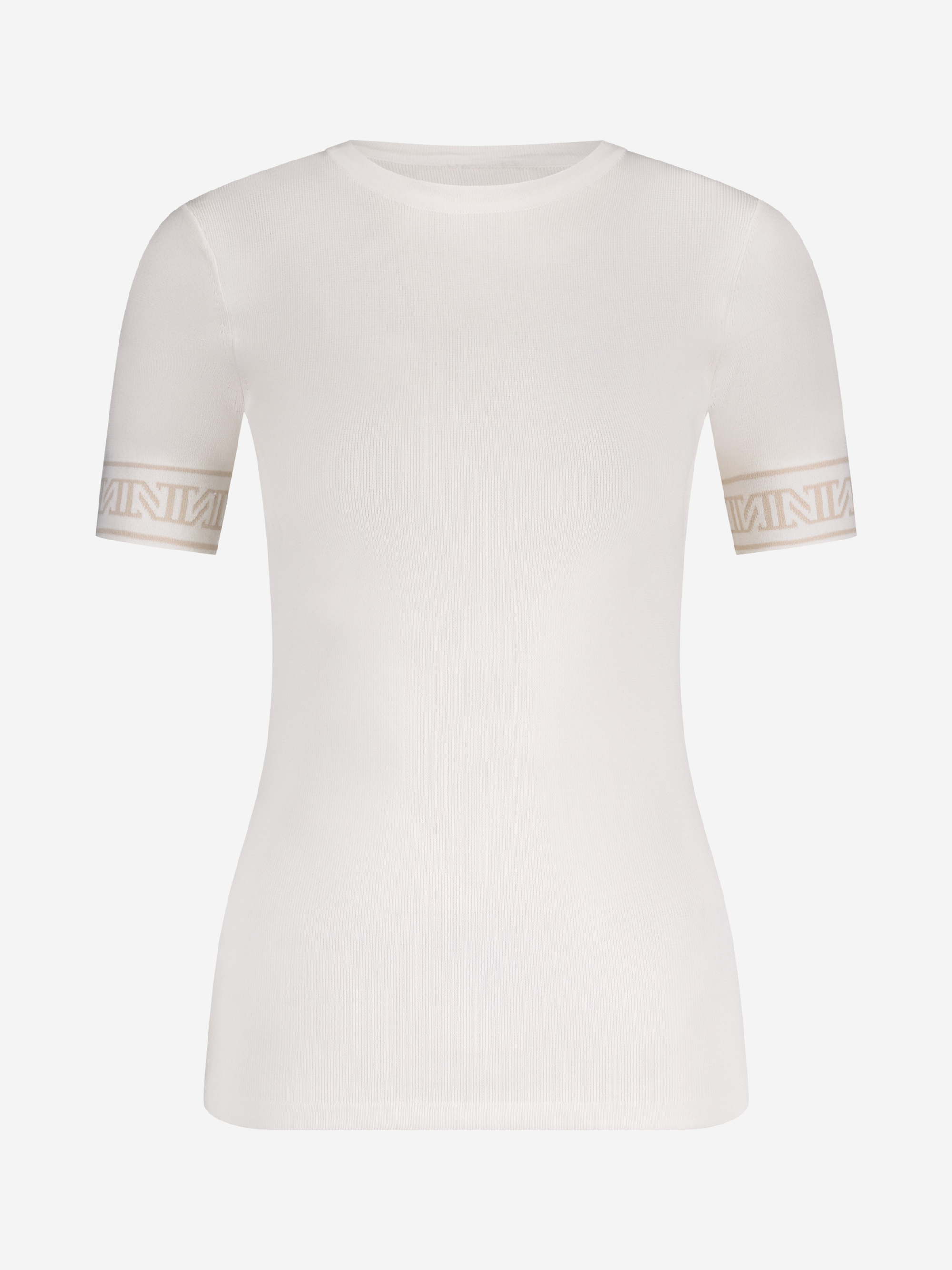 Geribbelde top met logo detail 